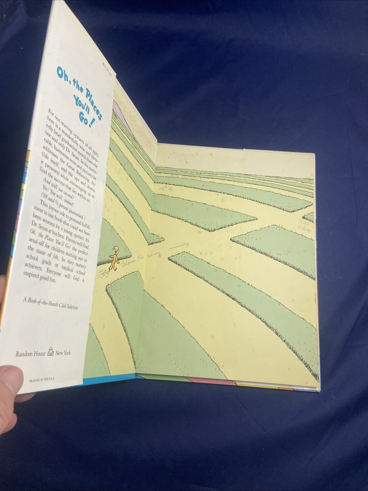 OH, THE PLACES YOU’LL GO! Dr. Seuss Suess 1990 HC/DJ 1st Edition 1st Printing!