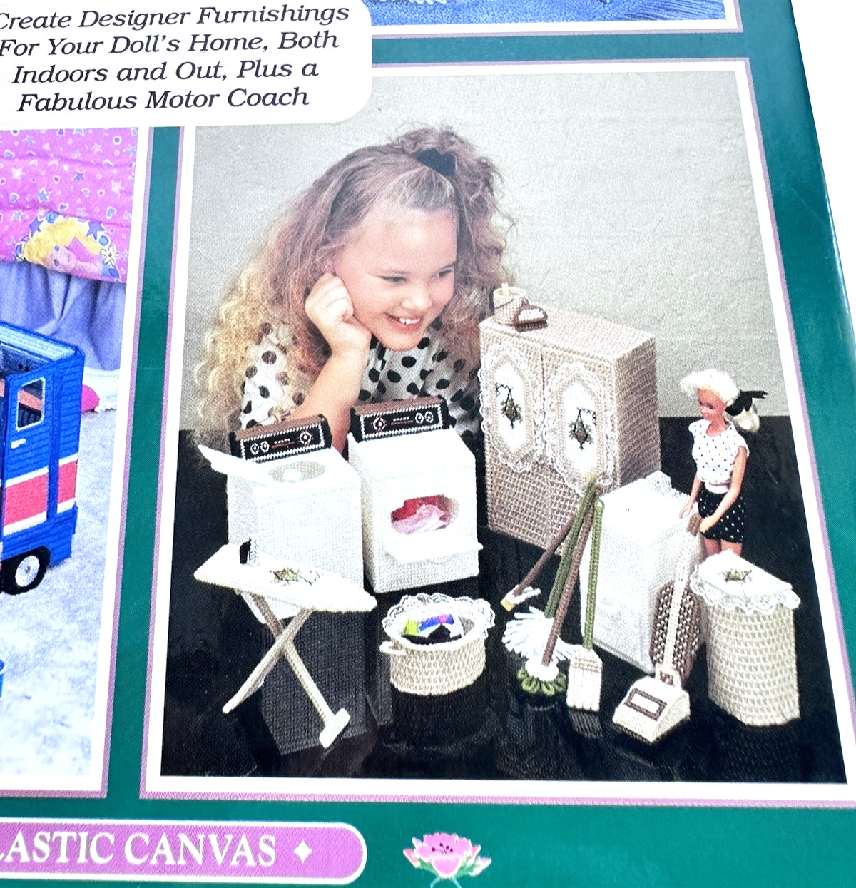Vtg Fashion Doll Dream House Plastic Canvas Book 1996 1st Edtion Hard Cover EUC