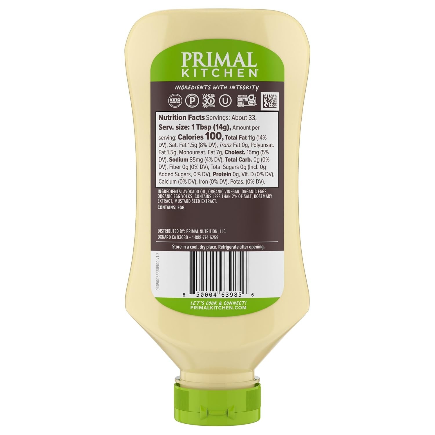 17 oz Avocado Oil Mayo – Gluten-Free, Deliciously Light Flavor in Squeeze Bottle