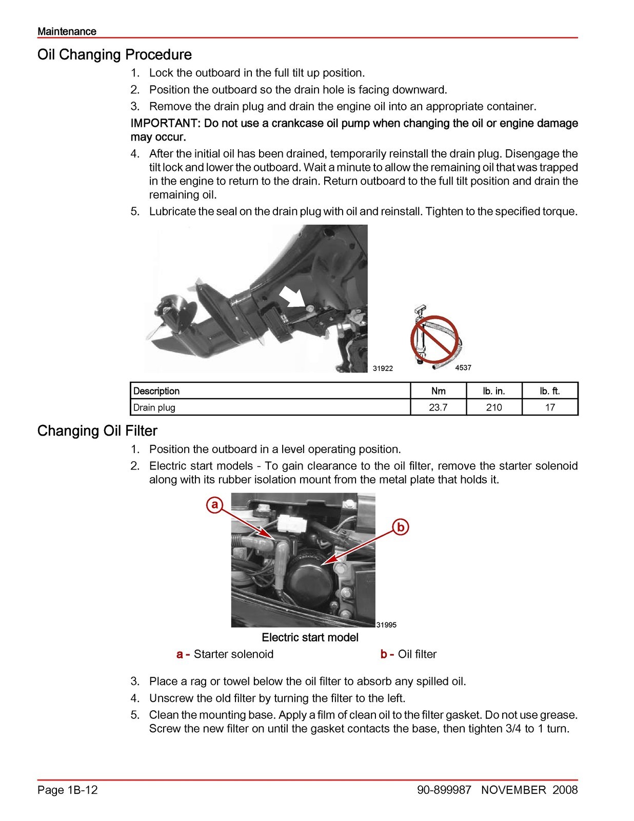 MERCURY 15 20 FourStroke Outboard Service Manual 2008 SN 0R235168 Up – CLOSURE
