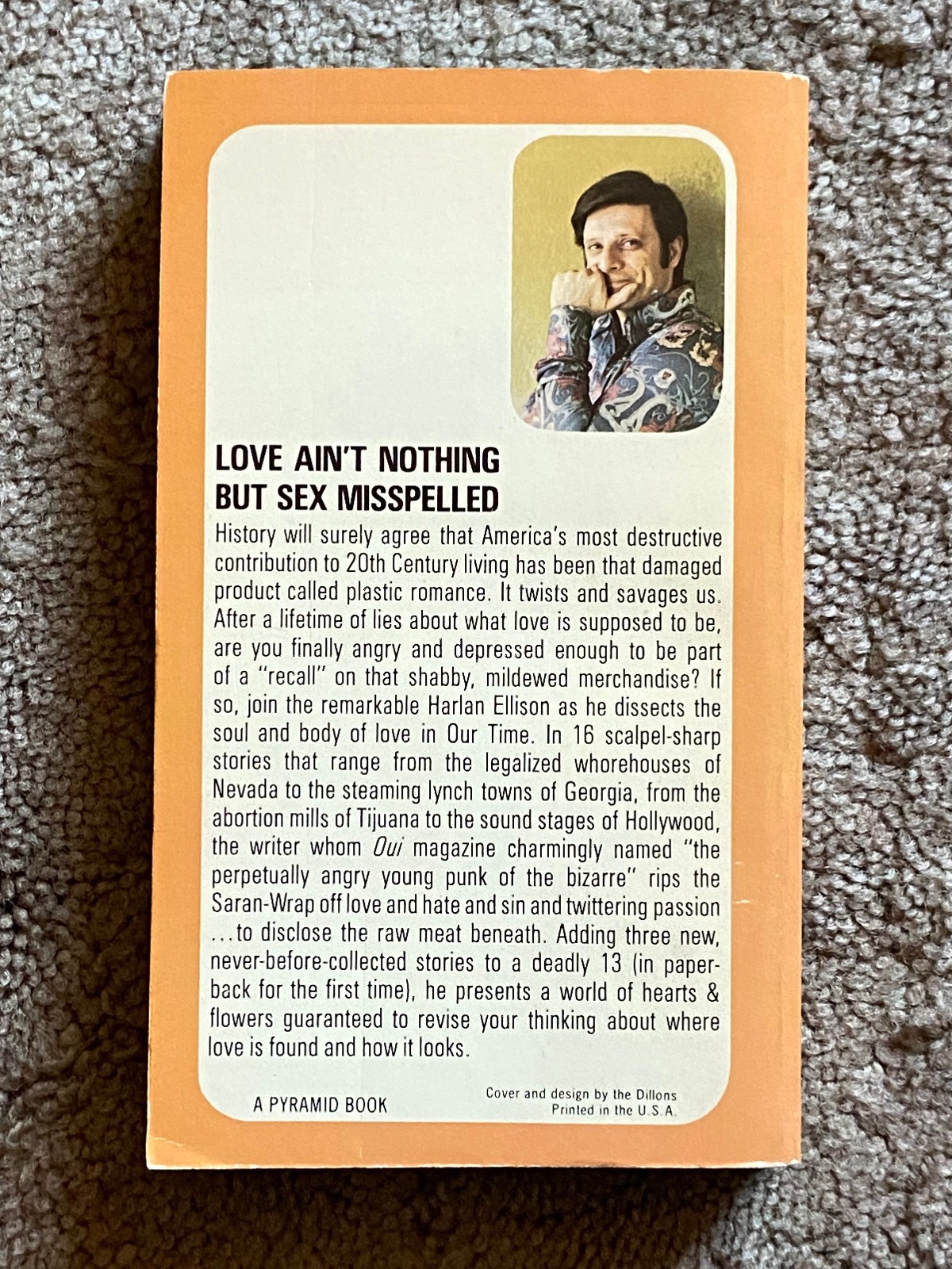 LOVE AIN’T NOTHING BUT SEX MISSPELLED Harlan Ellison 1976 1st PB Print; VGC