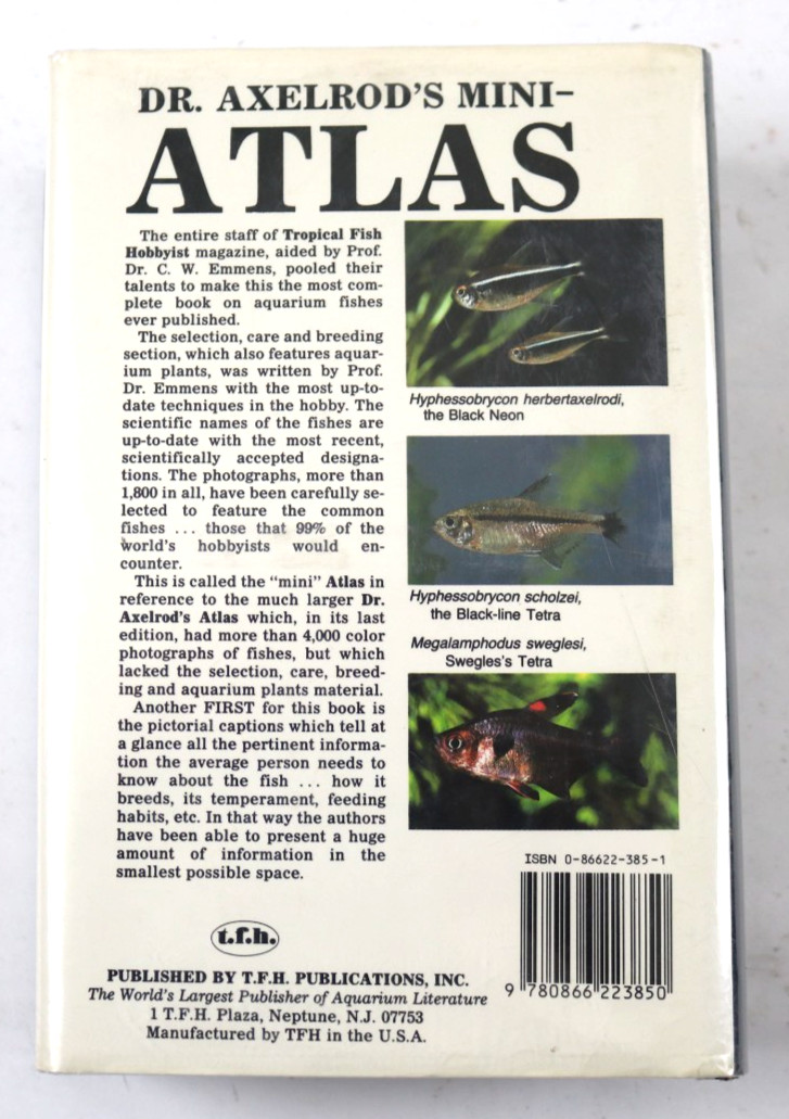 Dr. Axelrod’s Mini-atlas of Freshwater Aquarium Fishes Hardcover 1987