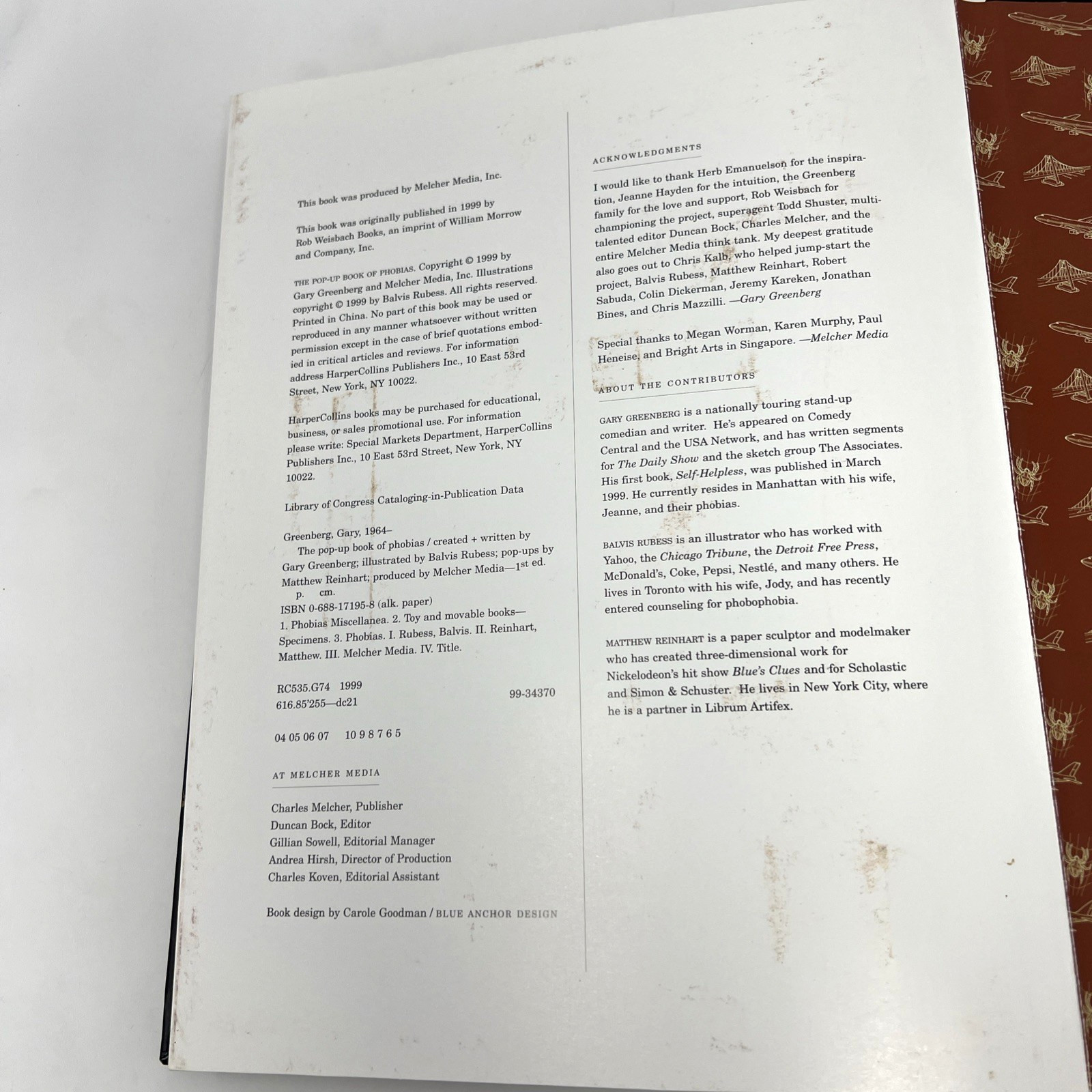 Pop-up Book of Phobias by Gary Greenberg (1999, Hardcover) Collectible
