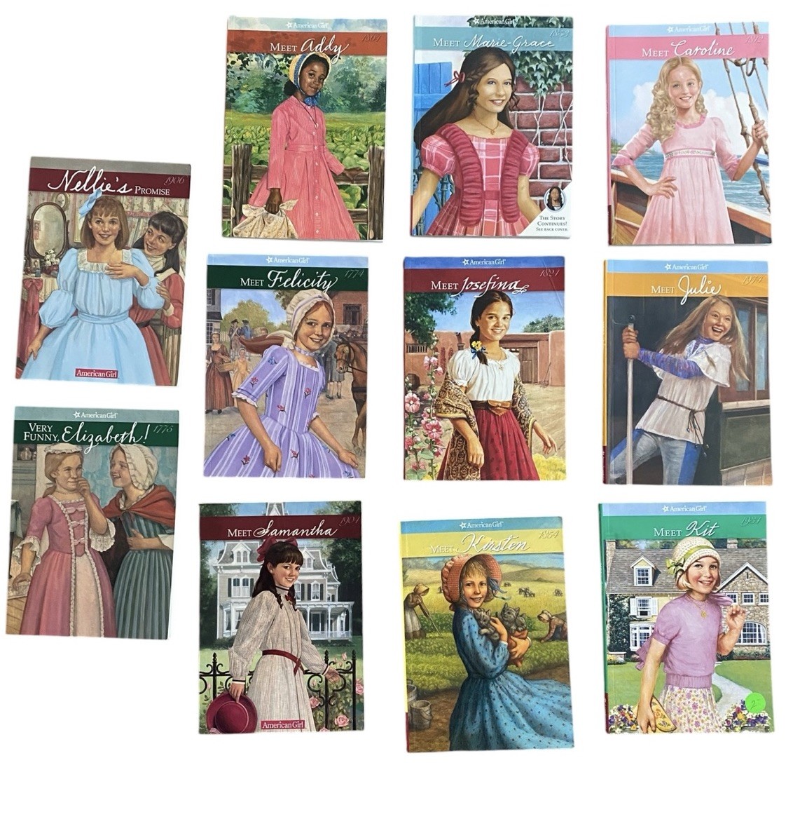 Lot Of 11 American Girl Books Pleasant Company Meet The Various Girls 8.5 x 6