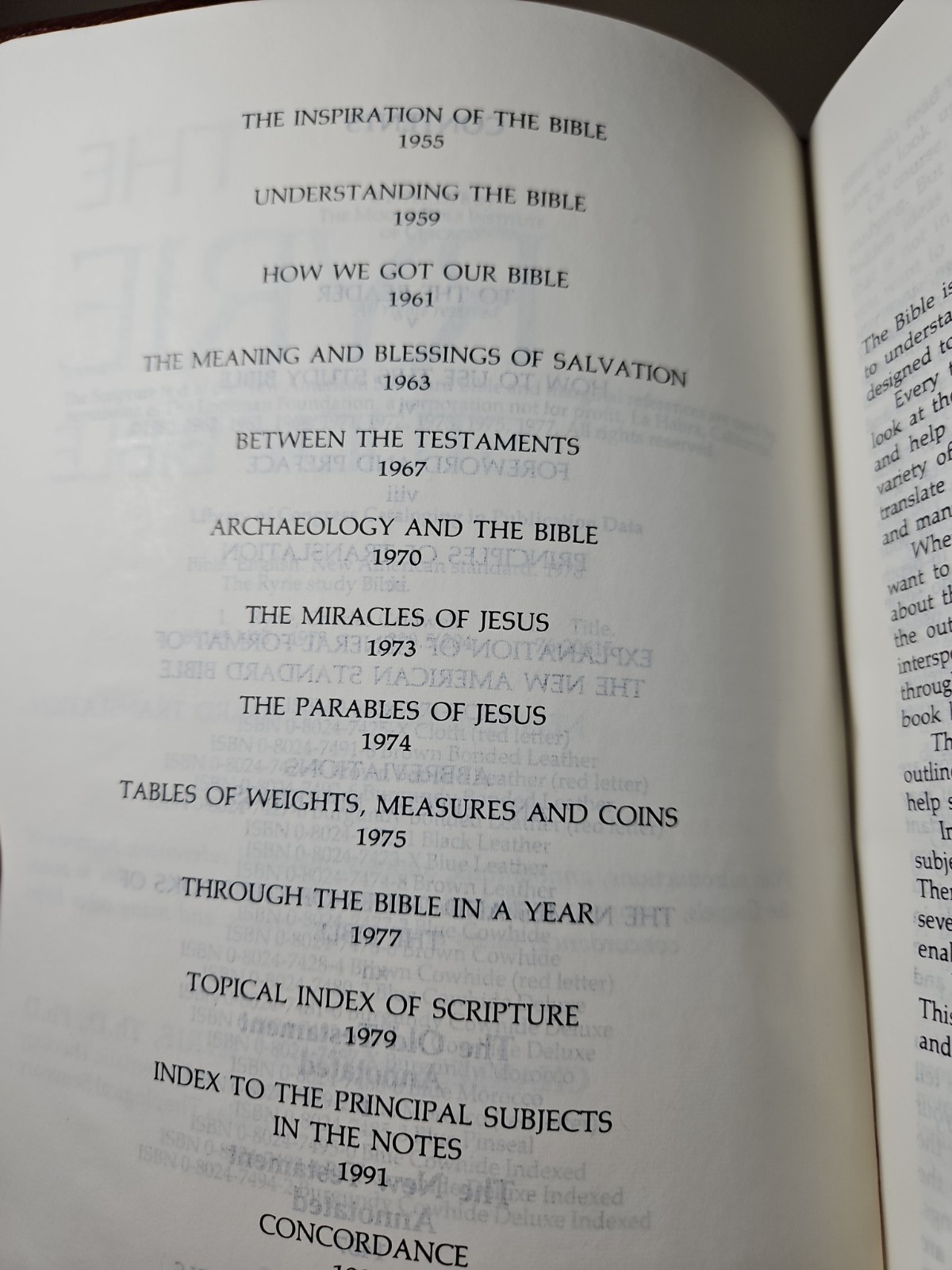 Ryrie Study Bible NASB Brown Leather 1978 Moody Press Charles C Ryrie Gold Edge