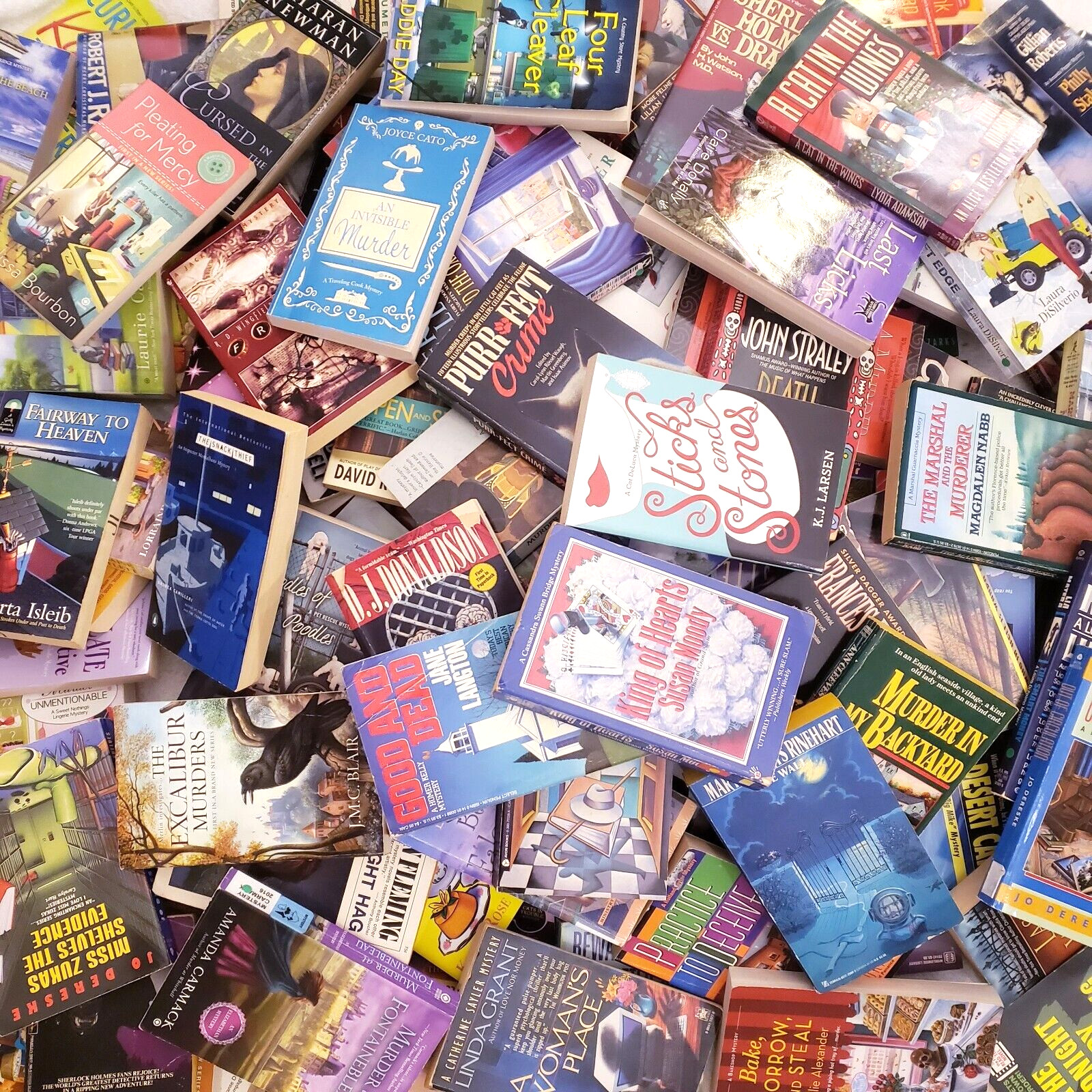 Random Pick Box Huge Big Lot 50 Cozy Mystery Novel Mass Market Book Mixed Author