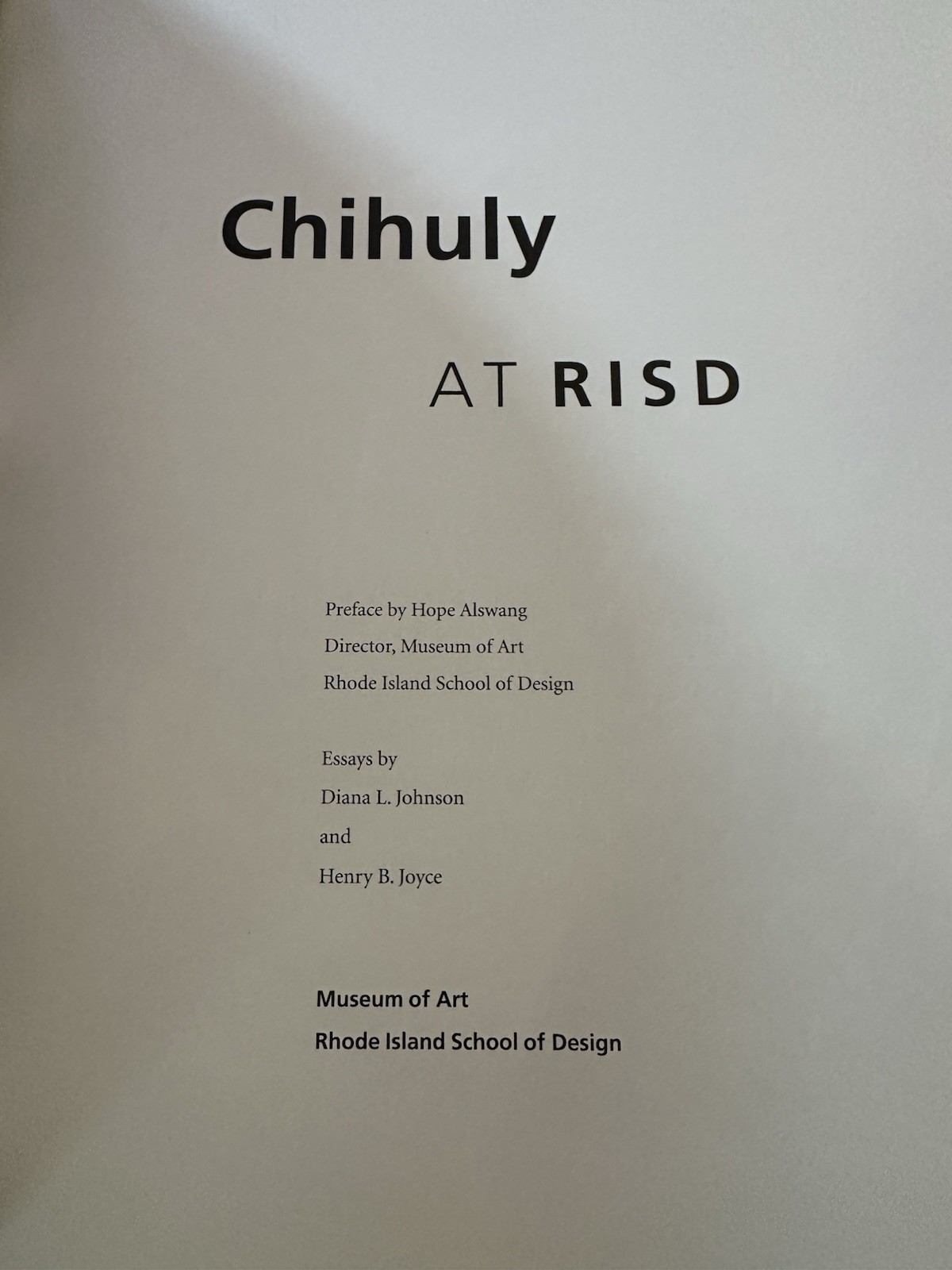 Chihuly At RISD Museum Of Art Rhode Island School Of Design Book 2008