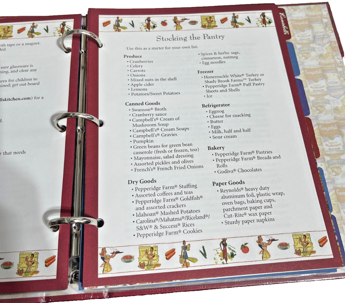 Books: Campbell’s My Family Traditions Recipes (2005 HC, 3 Ring/Wire Bound)