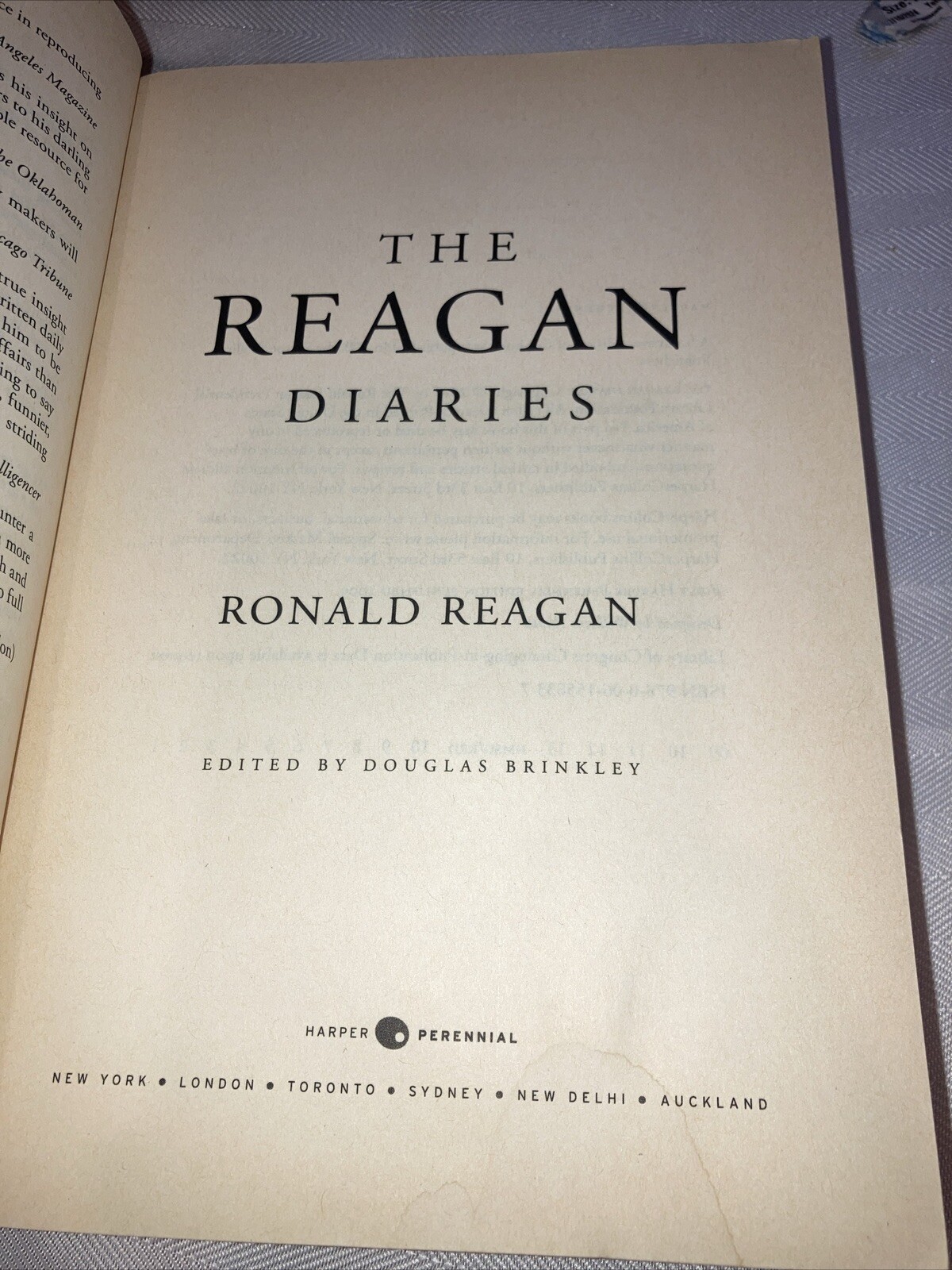 The Reagan Diaries Edited By Douglas Brinkley Centennial TP Edition 2011
