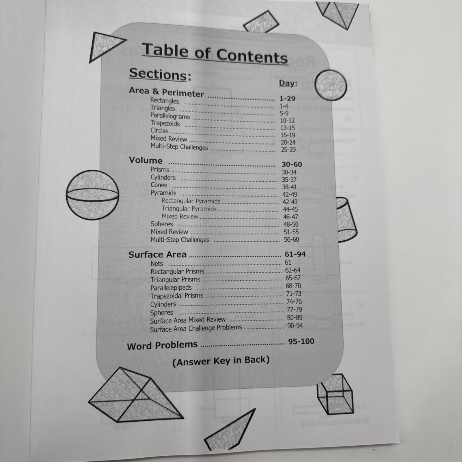 Humble Math – Area, Perimeter, Volume, & Surface Area by Humble Math Pre owned