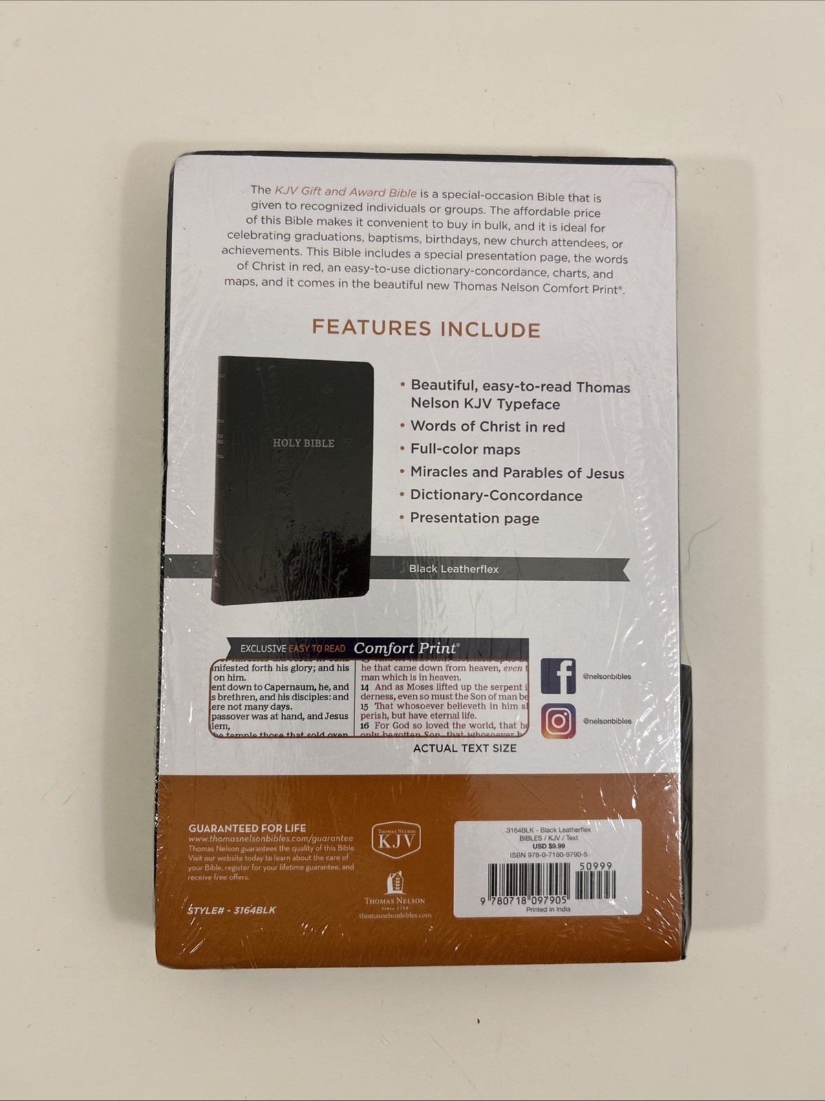 KJV Holy Bible – Gift & Award Edition, Black Imitation Leather, Red Letter Text