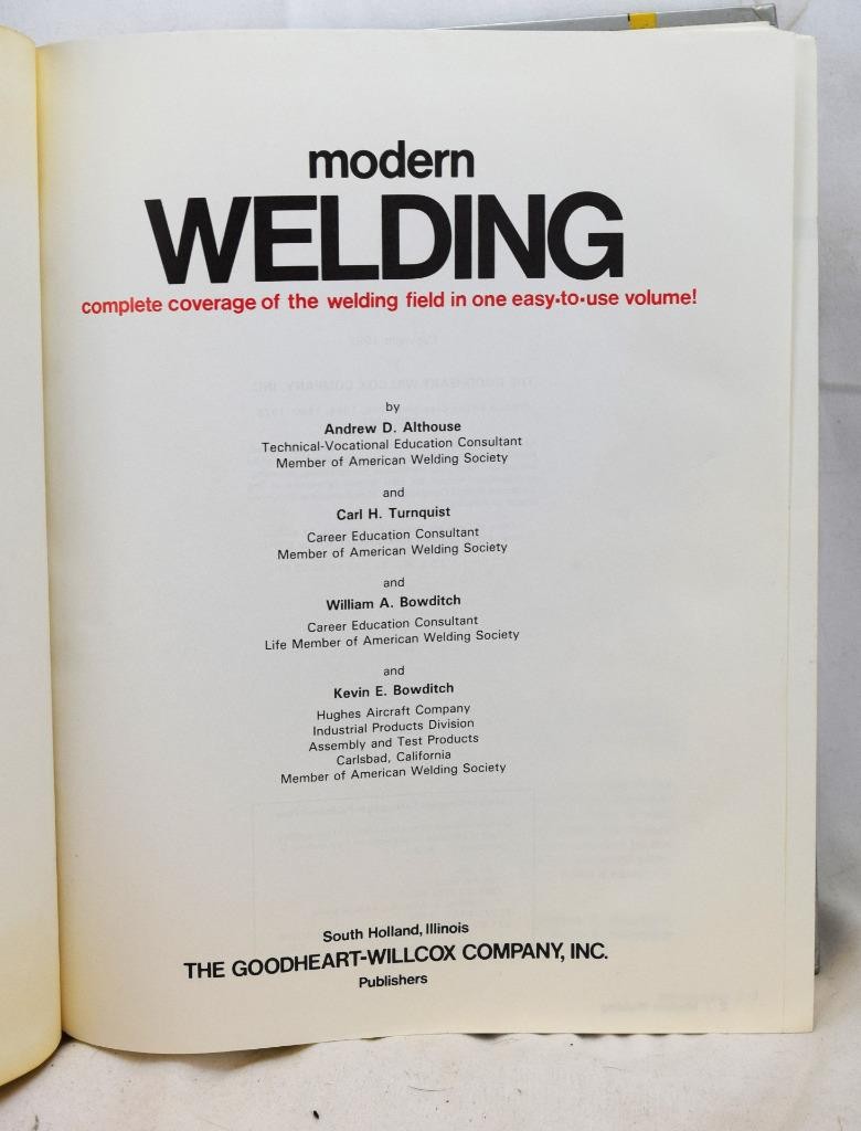 Modern Welding Althouse Turnquist Bowditch Bowditch 1992 Hardcover