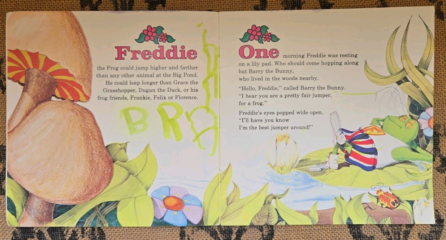 Stories about Frogs Childrens Book Lot Freddie the Frog, Hoppy Long Legs, Gorky