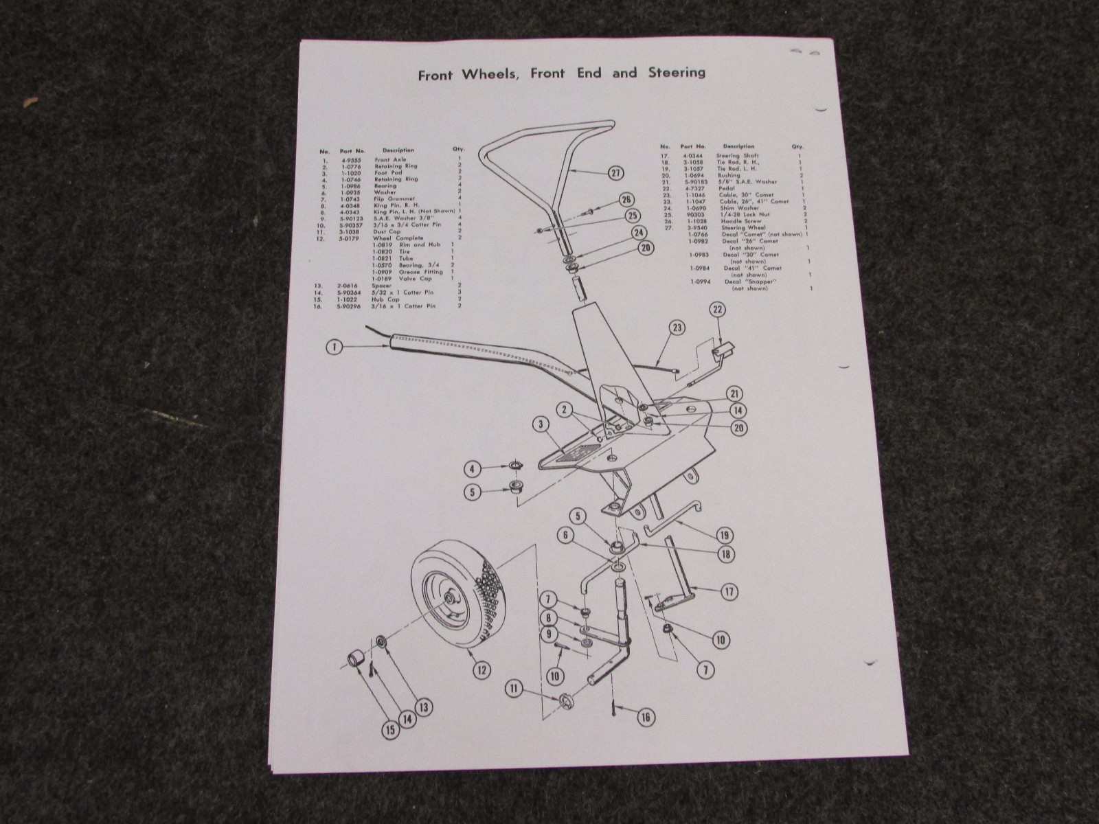 SNAPPER McDONOUGH 265X 265XS 306X 306XS 418X 418XS SERVICE & PARTS MANUAL 1-1057