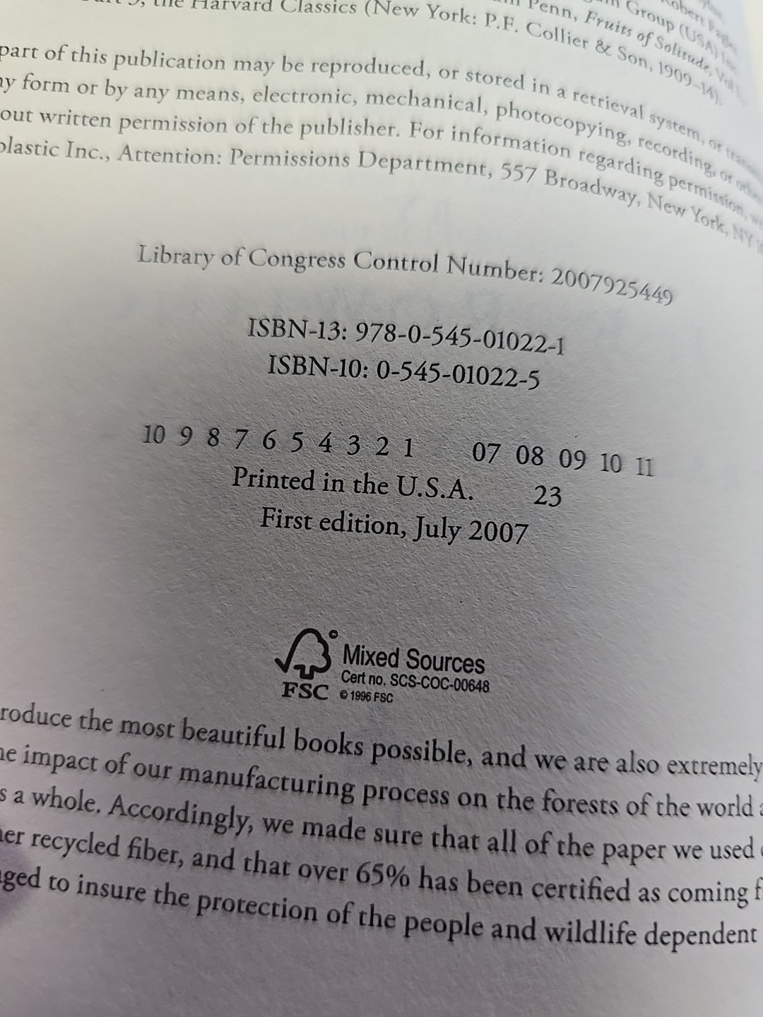 RARE HARRY POTTER And The Deathly Hallows First Edition 1st Print w “759 Error”