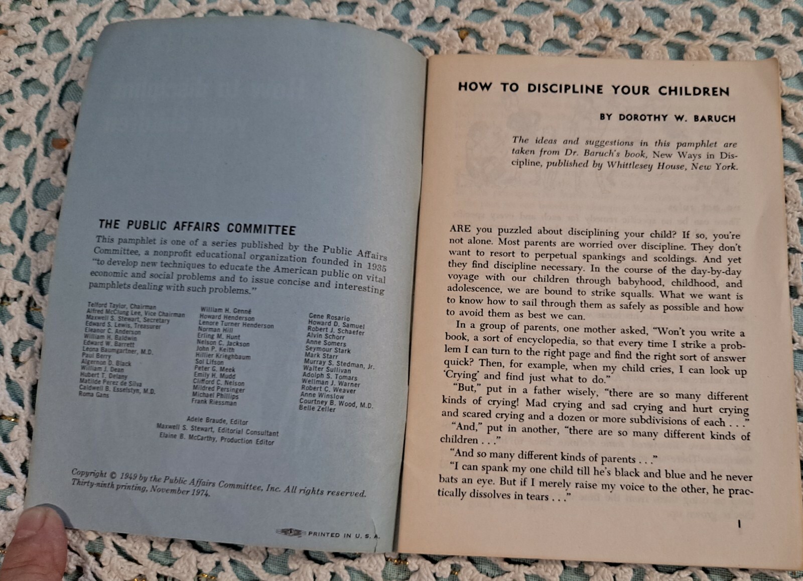 Public Affairs Pamphets #154(1974 39th Print) & #508 (1974 1st ED), VINTAGE PBs