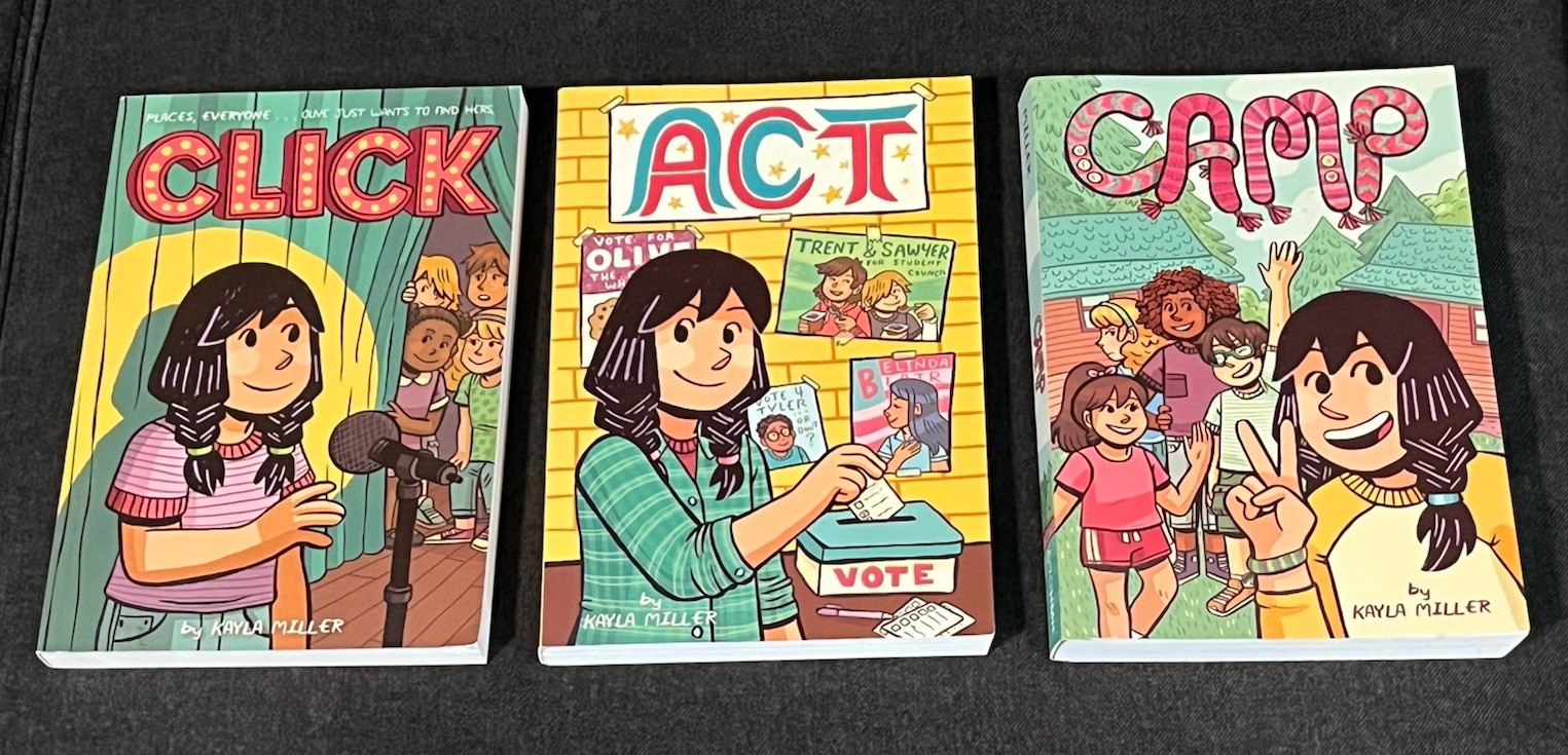 Kayla Miller (LOT OF 3) Paperback Graphic Novels – Click, Camp, Act EUC