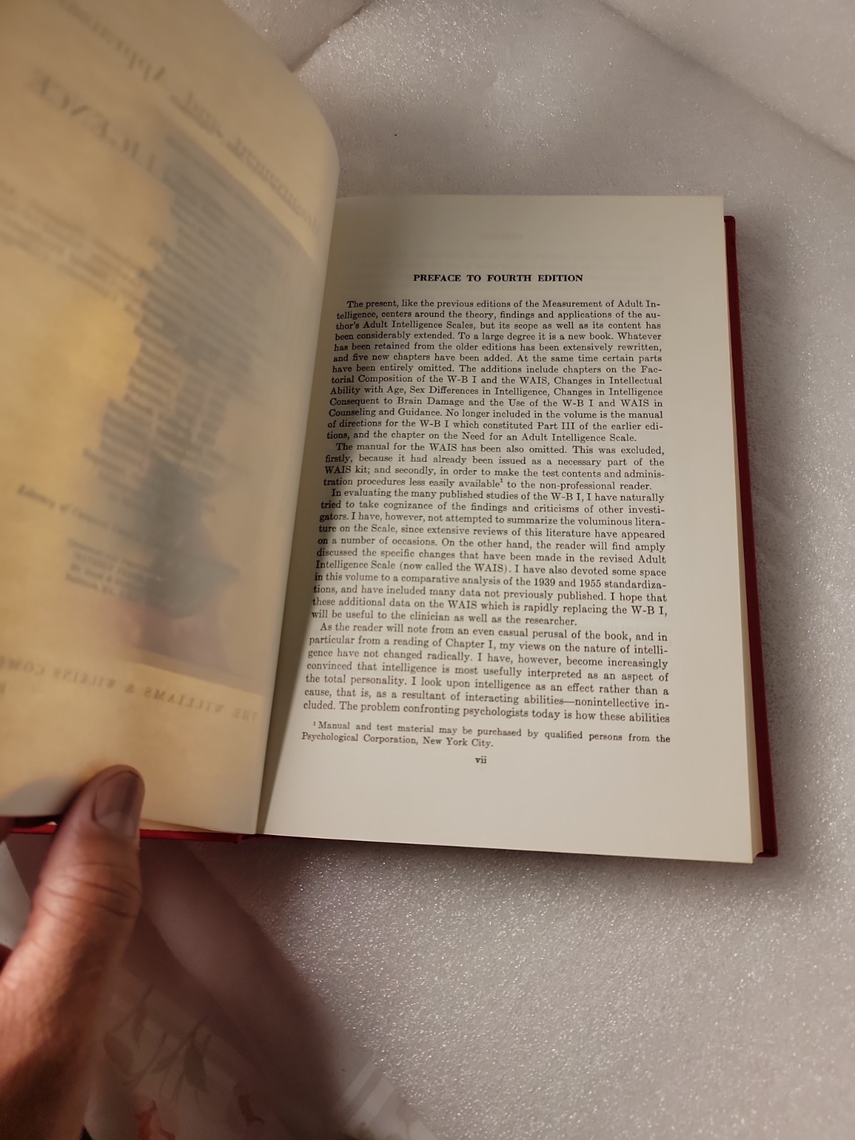 The Measurement and Appraisal of Adult Intelligence by David Wechsler hb 1958