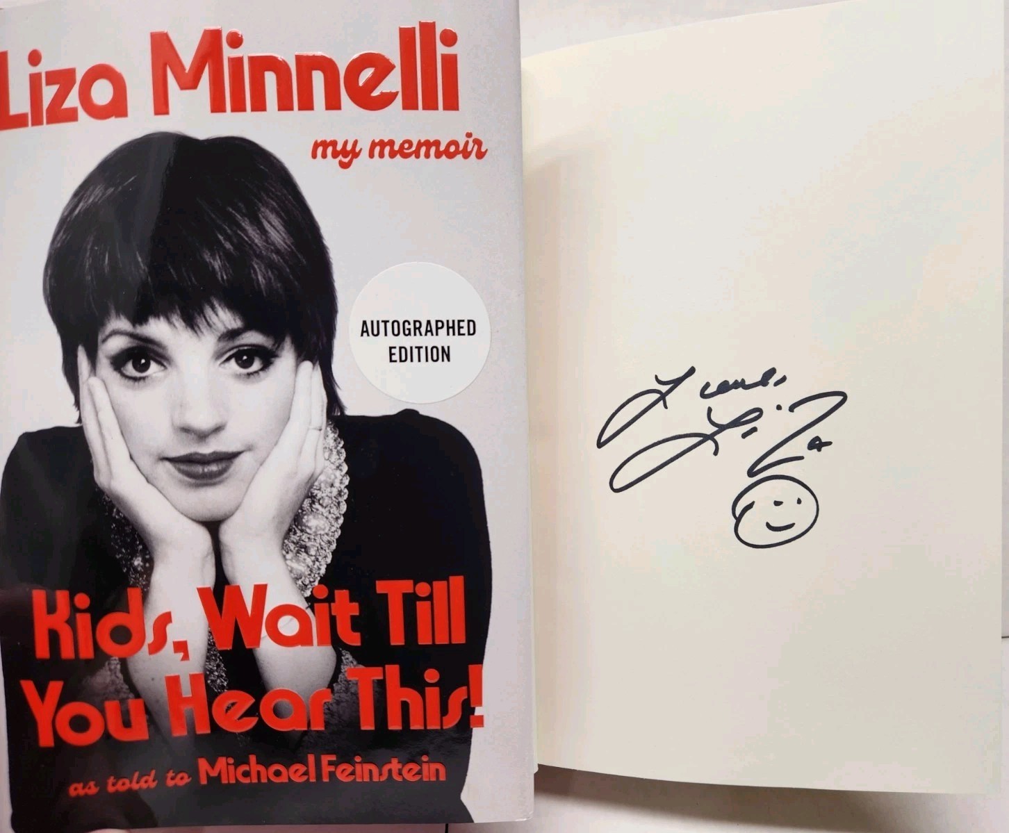 LIZA MINNELLI SIGNED AUTOGRAPHED BOOK KIDS, WAIT TILL YOU HEAR THIS HC AUTOGRAPH