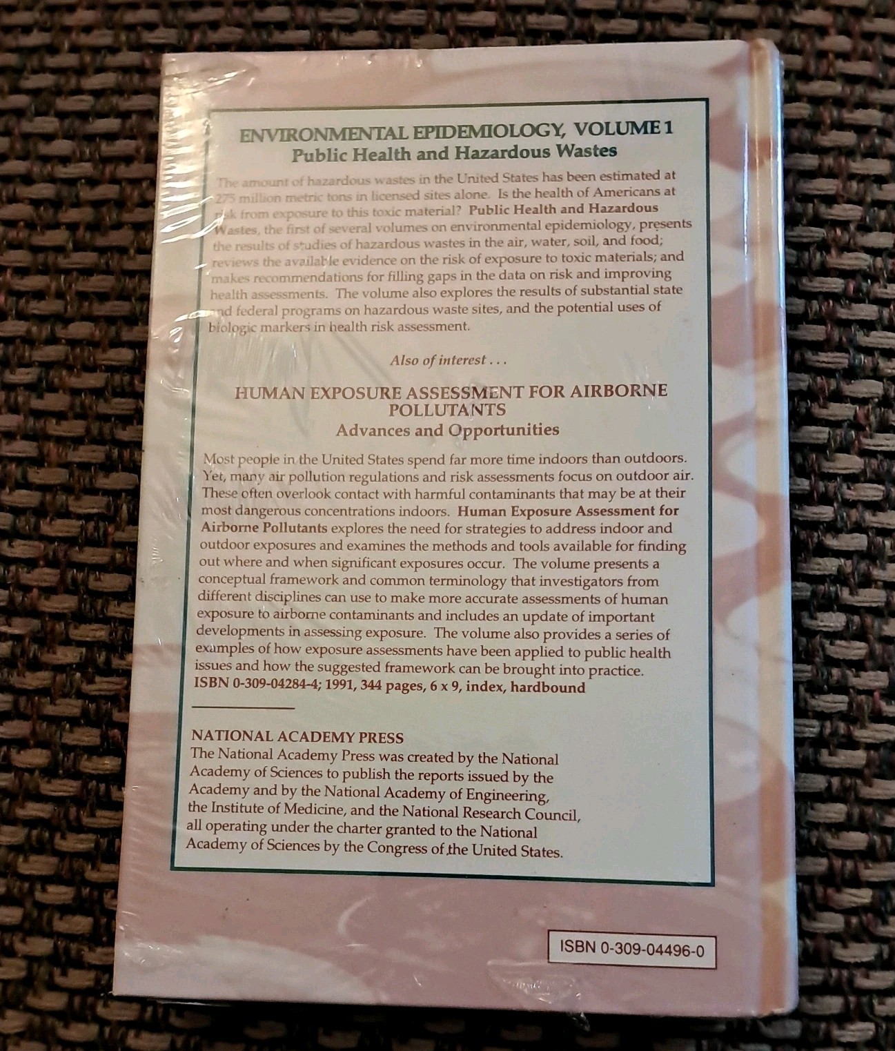 Environmental Epidemiology/Advance Copy, 1991-Public Health and Hazardous Wastes