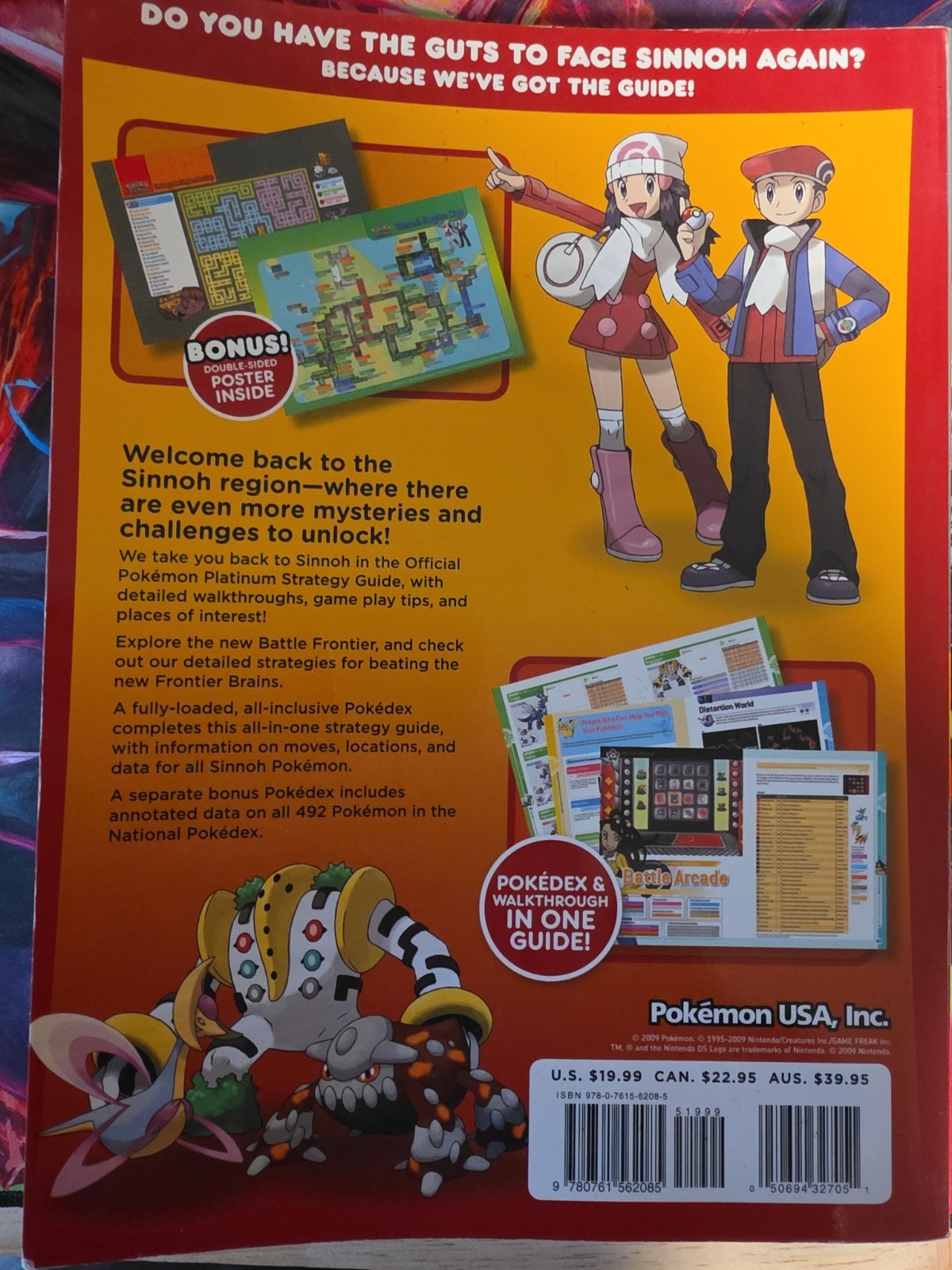 Pokémon Platinum Version Official Strategy Guide 2009 Nintendo DS No Map