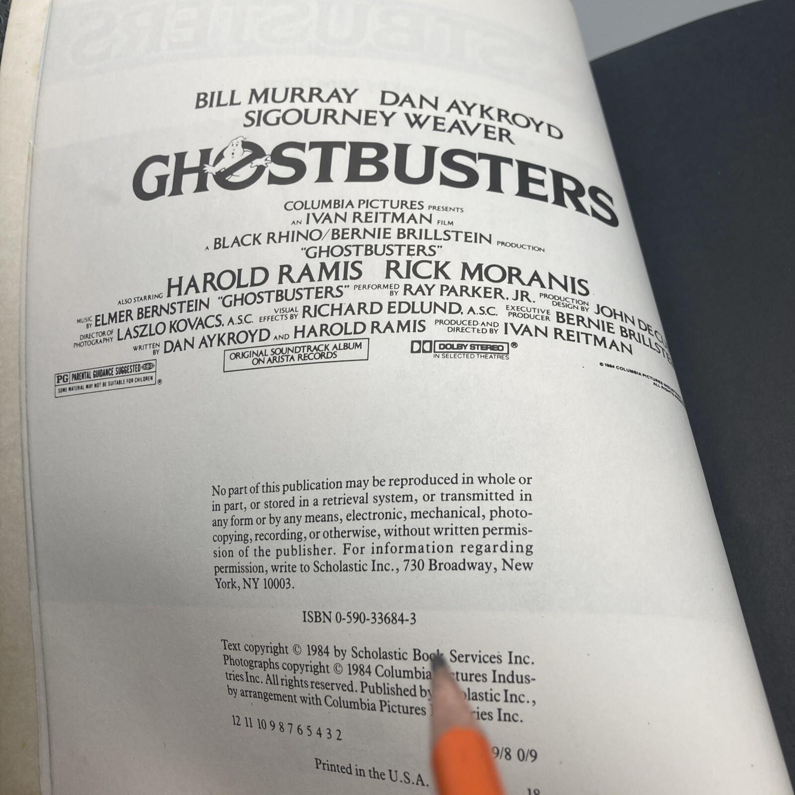 Ghostbusters a storybook paperback preowned