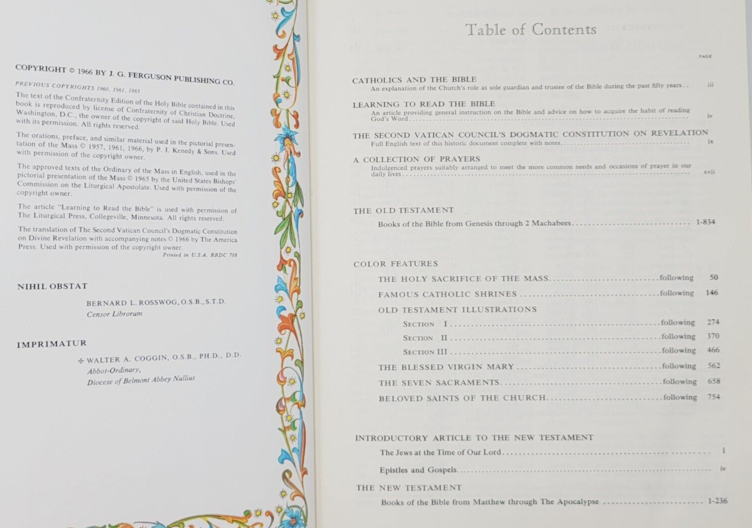 1996 The Holy Bible Catholic Version by J.G Ferguson Publishing Co Leather Bound