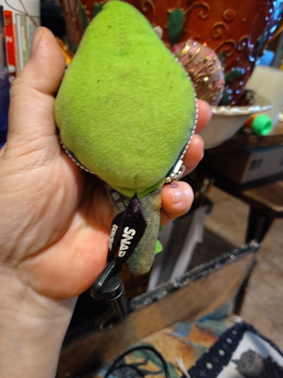 Vintage Teacher’s Pet Plush 3″ Keychain with Book in Zippered Pouch Dino Snap