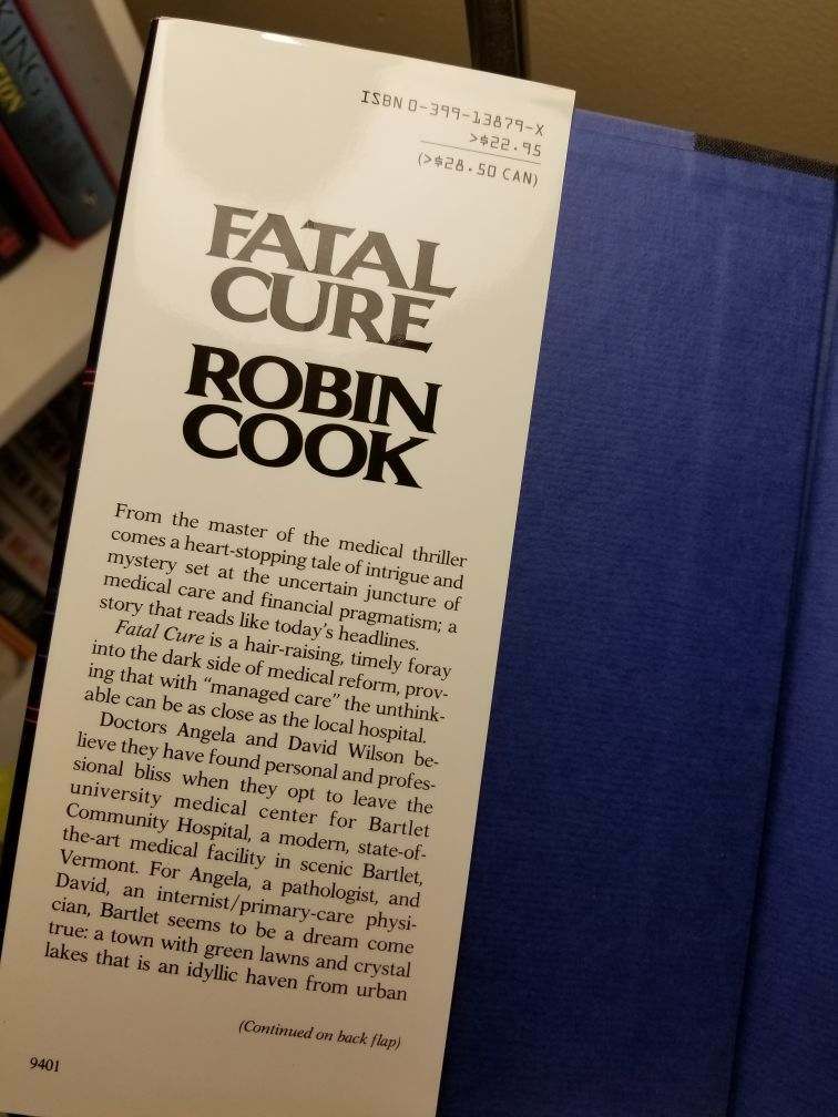 Fatal Cure by Robin Cook 1993 1st Edition 1st Print Full Sized Hardback DJ VGC!!