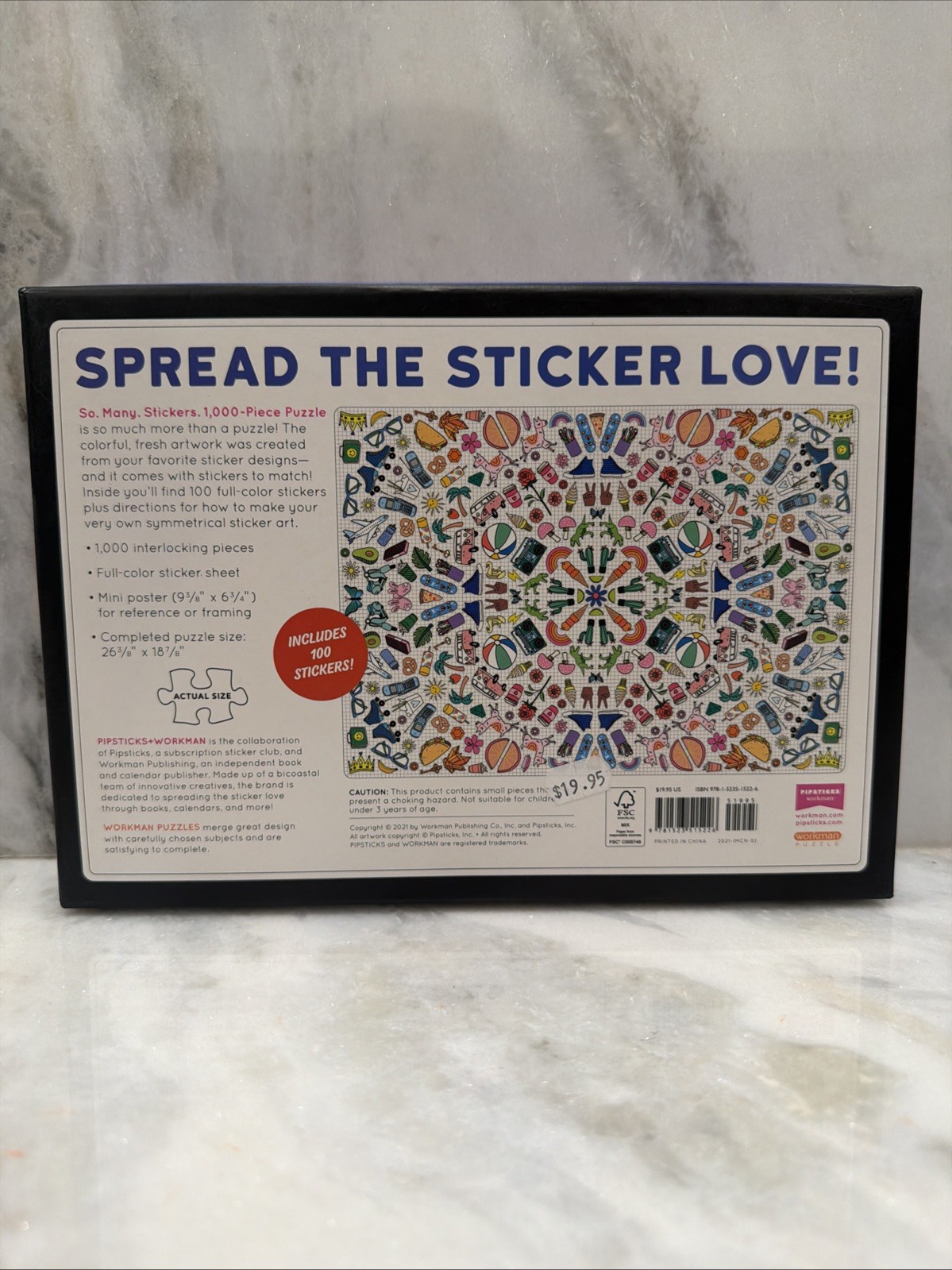So Many Stickers 1,000 Piece Puzzle Includes 100 Stickers! WORKMAN® NEW