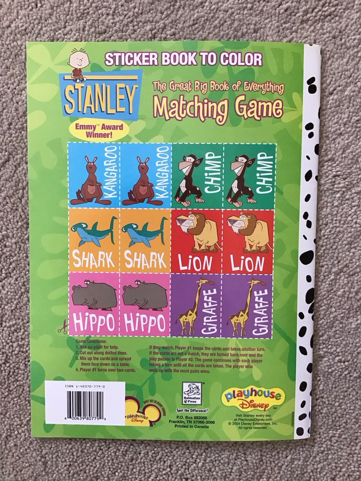 2004 STANLEY Sticker Book To Color Dalmatian Press NEW/UNUSED Disney Playhouse