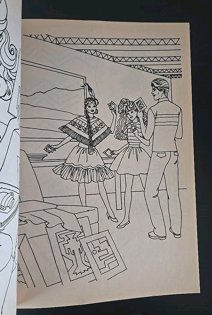 Vintage 1990 Mattel BARBIE Coloring Book A TRIP TO SANTA FE Golden # 1218-5 NOS