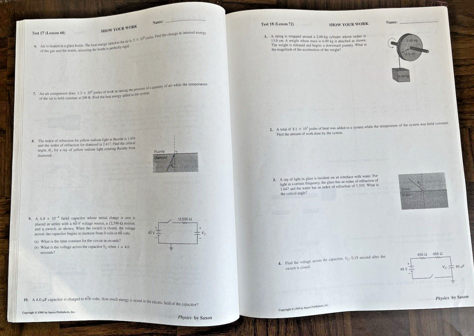 Saxon Math PHYSICS Text, Solutions Manual, Homeschool Packet, Tests