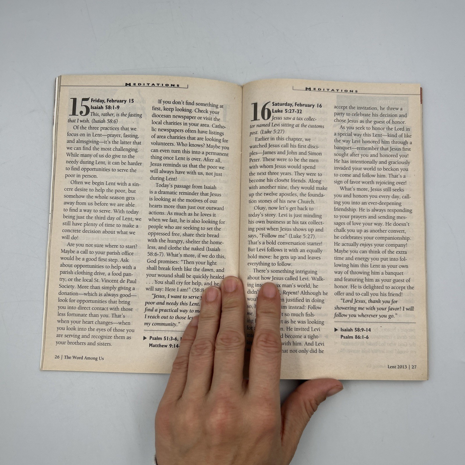 The Word Among Us Daily Meditations For Lent 2013 Touched By Mercy, vol 32 #3