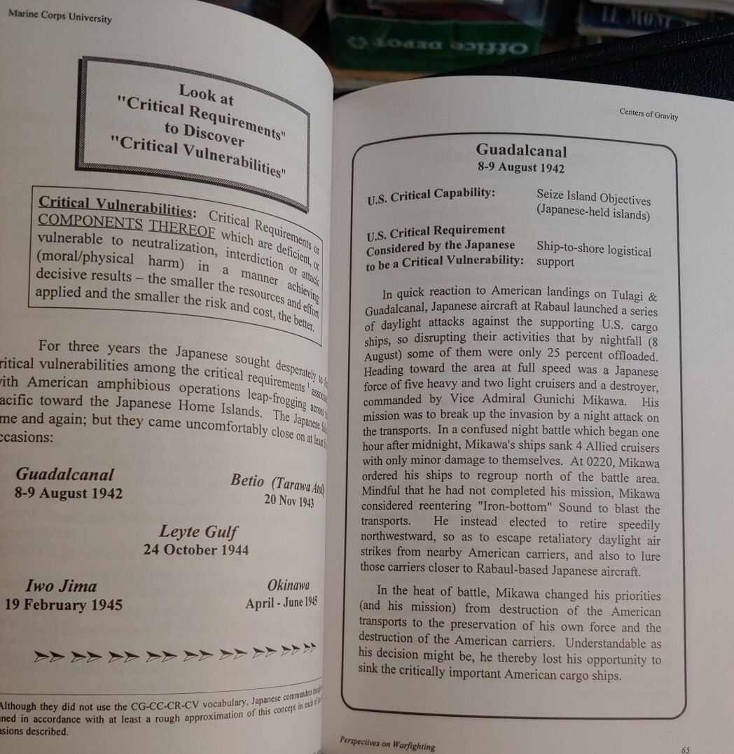Perspectives on Warfighting Number 4 Centers of Gravity & Critical Vulnerabiliti
