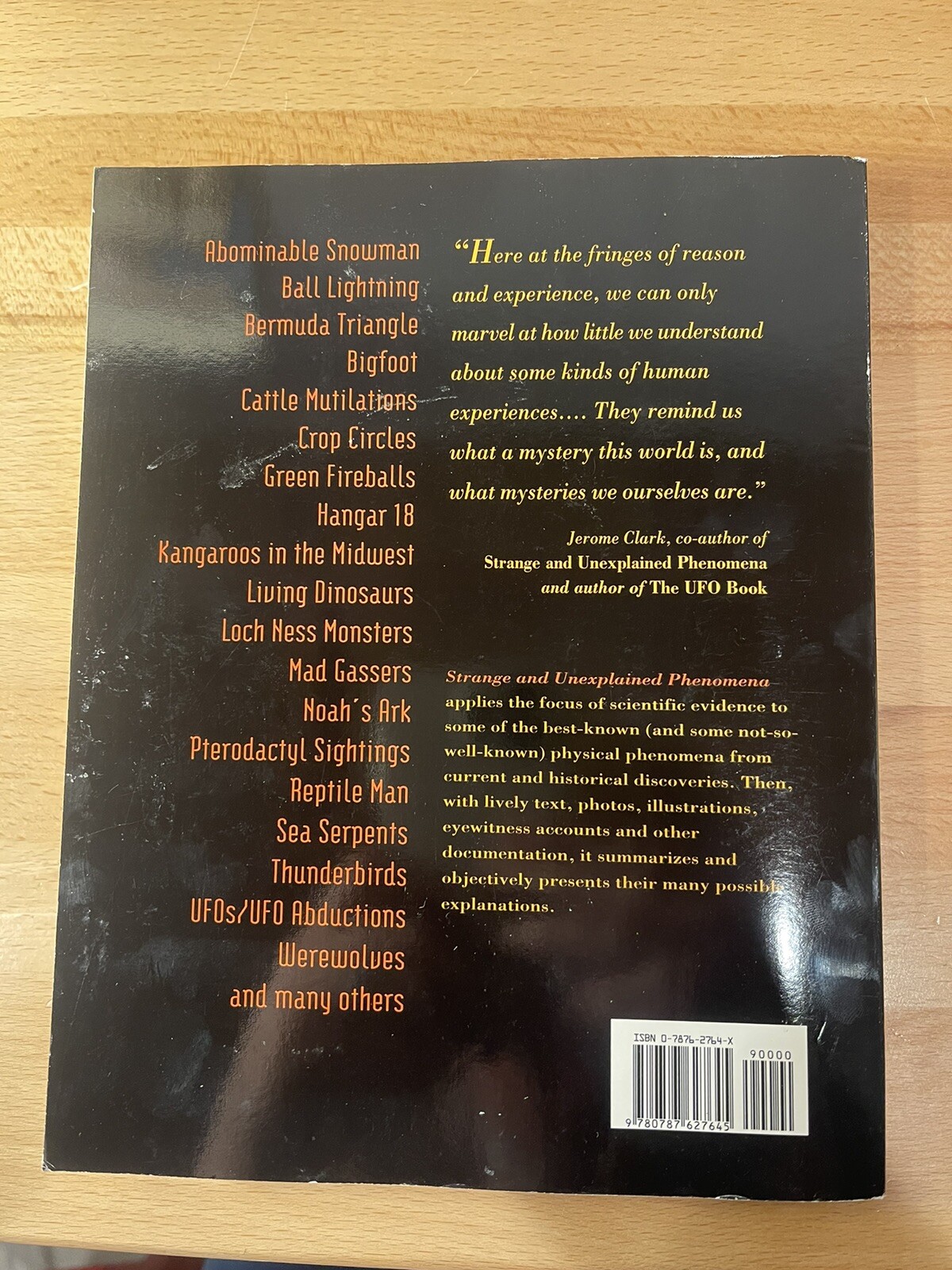 STRANGE AND UNEXPLAINED PHENOMENA By Jerome Clark & Nancy Pear Preowned P/b