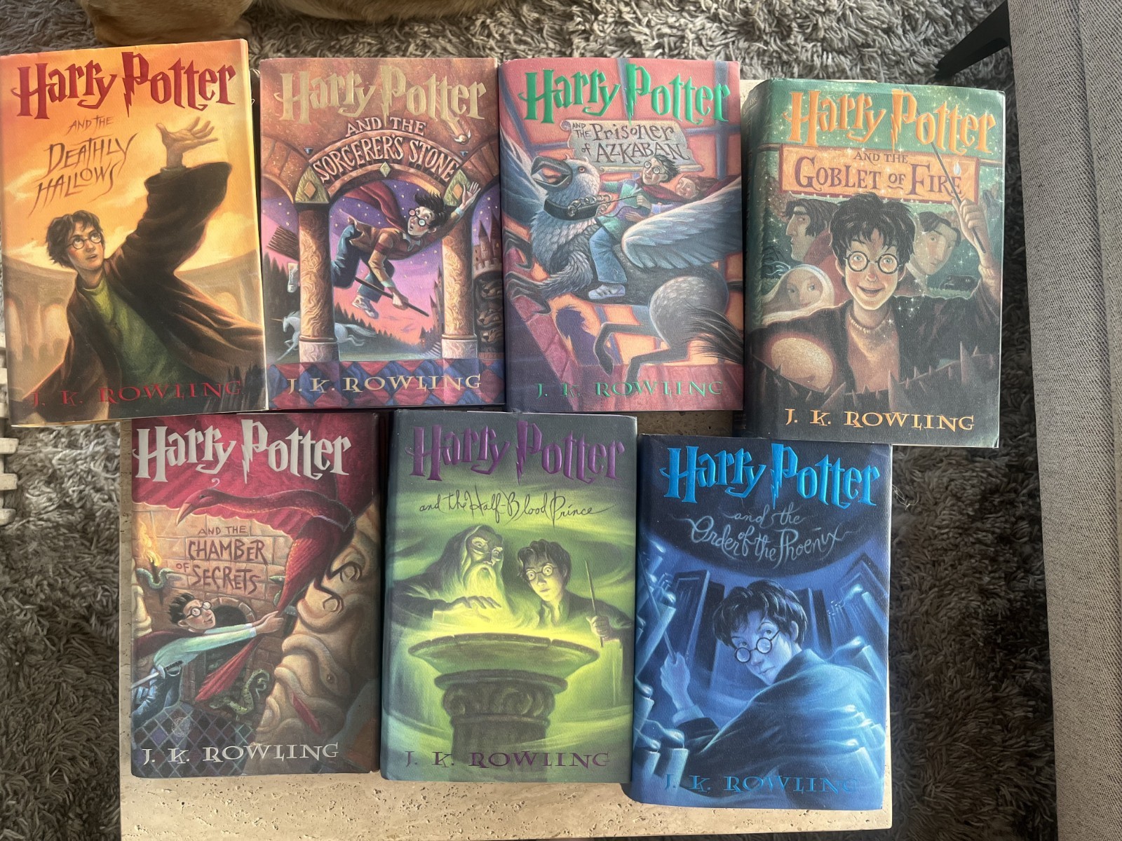 Harry Potter Complete Hardcover Book Set 1-7 J.K.Rowling Scholastic w/ Dust Jack