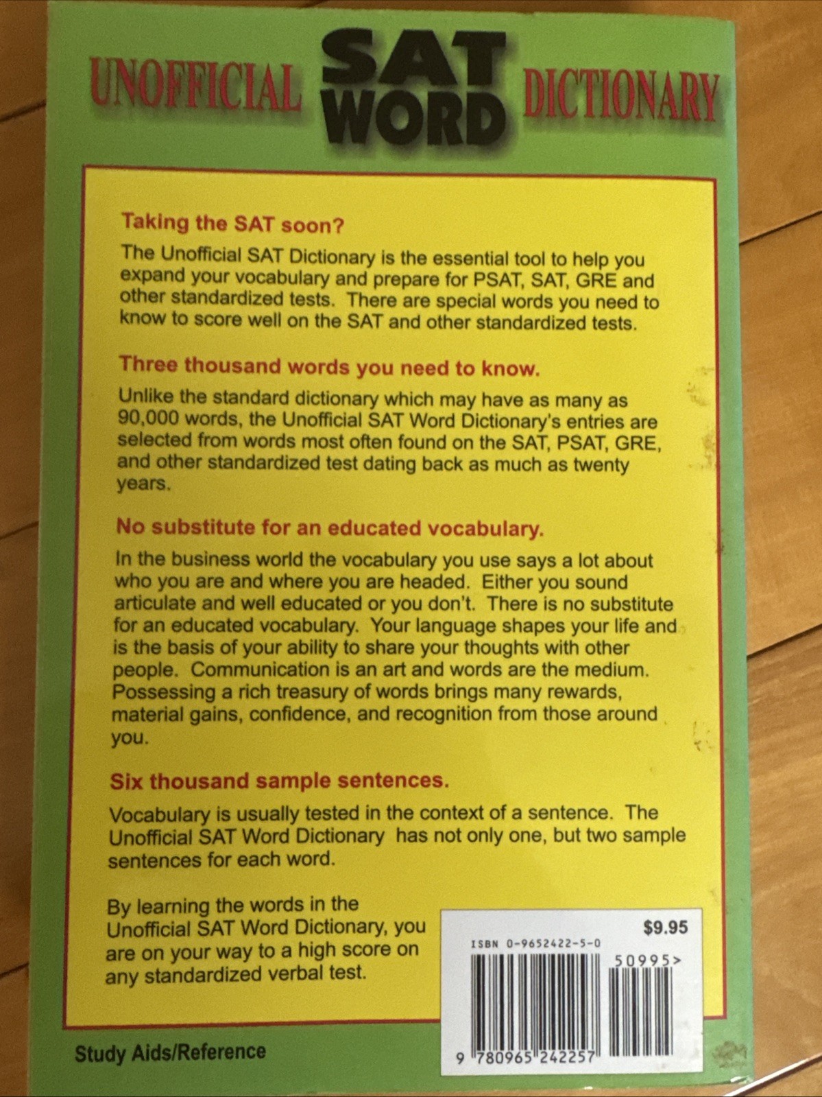 Unofficial SAT Word Dictionary:The Book the College Board Didn’t Want You to See