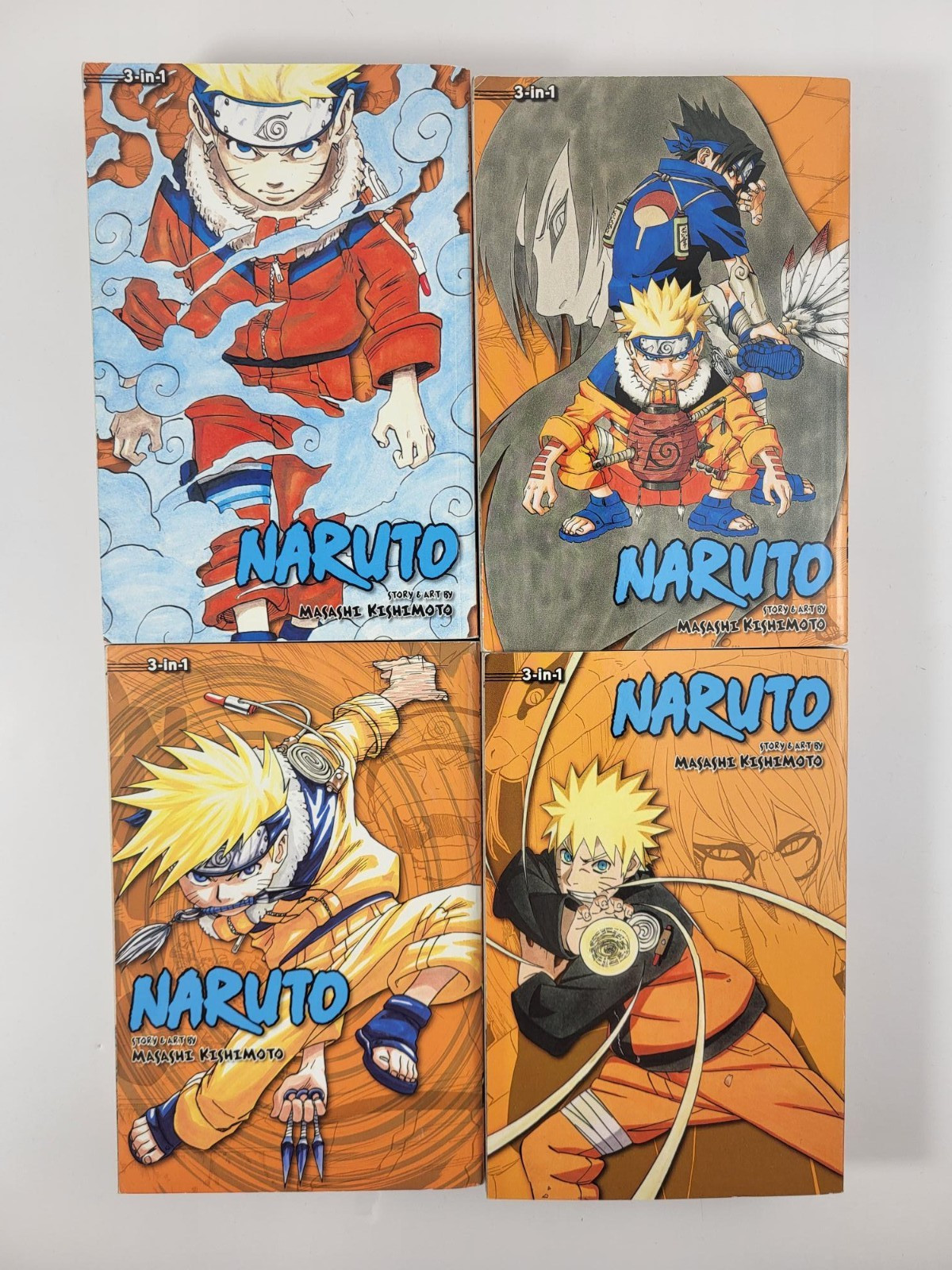 Naruto 3in1 Manga 1-2-3,-4-5-6, 7-8-9, 52-53-54 Masashi Kishimoto, Vol 1,2,3,18