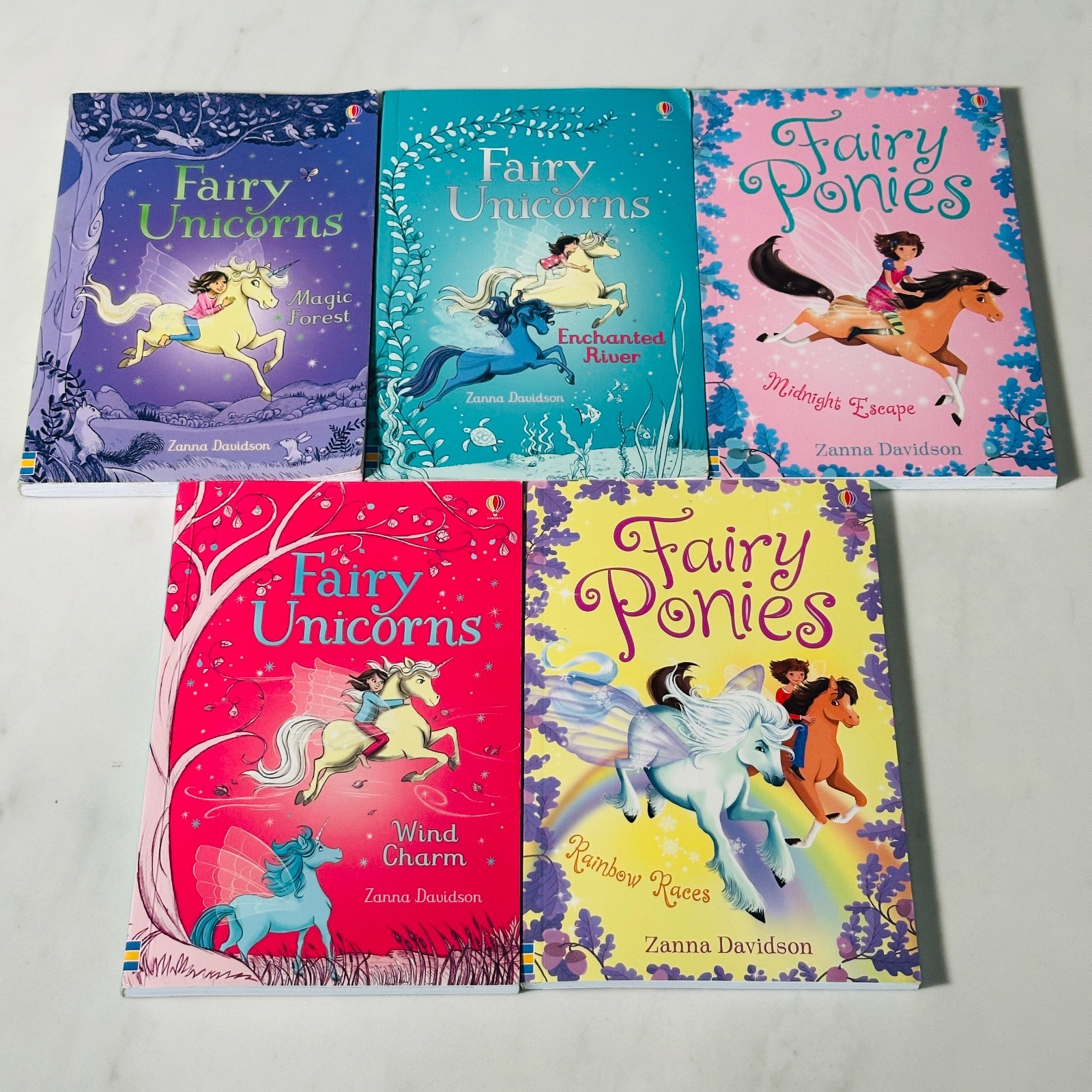 Fairy Unicorns & Ponies 5 Paperback Books – Ages 7-9 – By Zanna Davidson