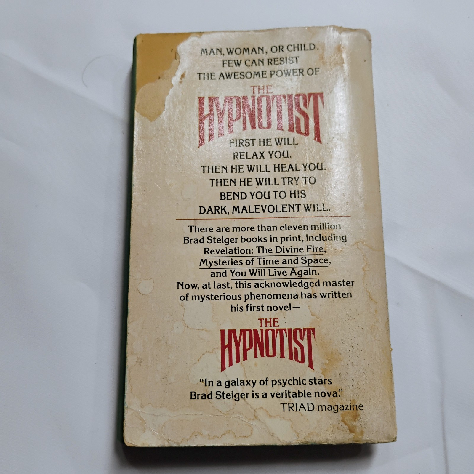 The Hypnotist by Brad Steiger – Vintage 1979 Horror Paperback First Printing