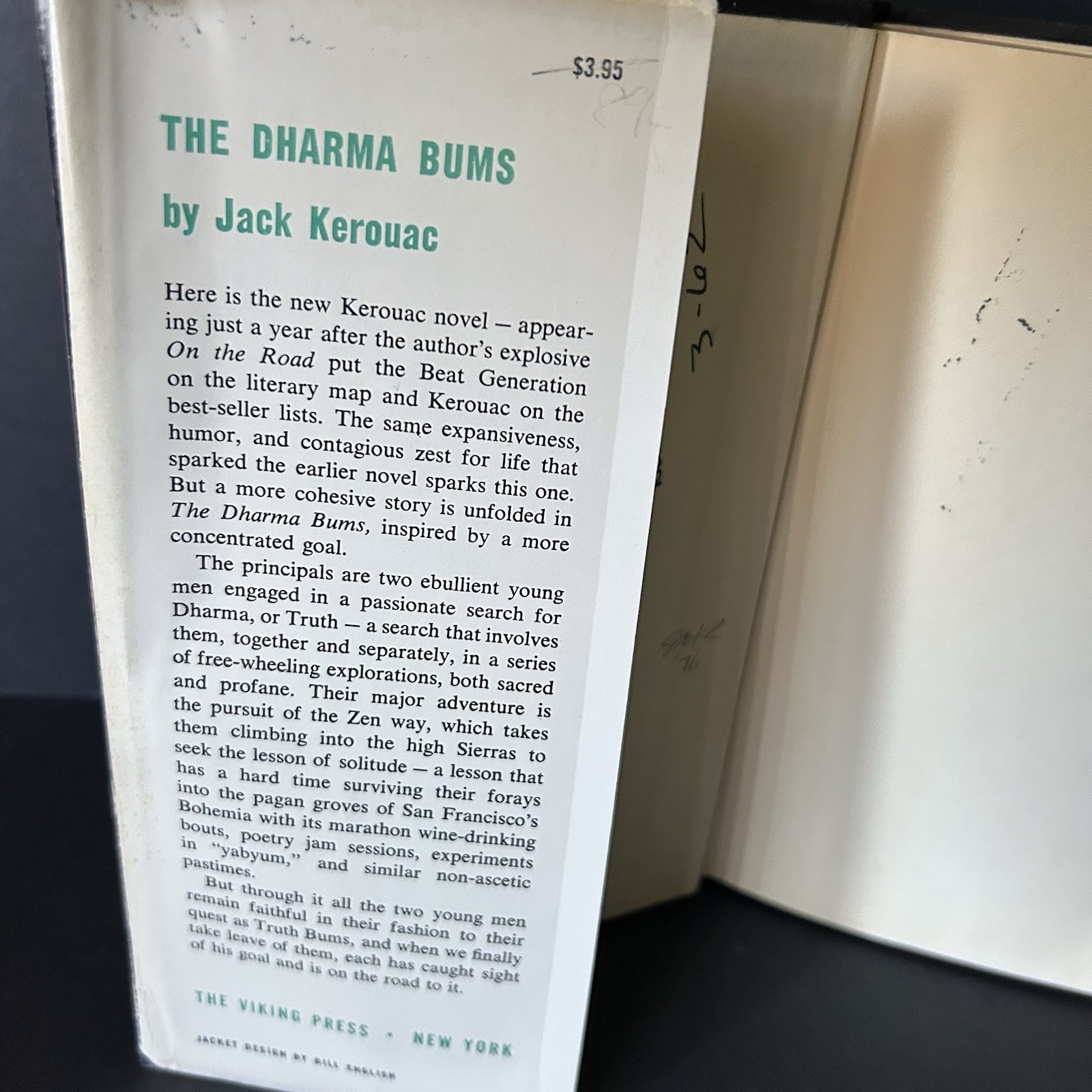 Dharma Bums by Jack Kerouac 1958 Viking Press 1st Edition/1st Printing Hardcover
