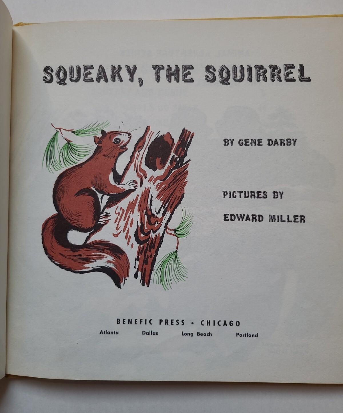 RARE Squeaky the Squirrel Gene Darby First Edition Hardcover 1964 Vintage