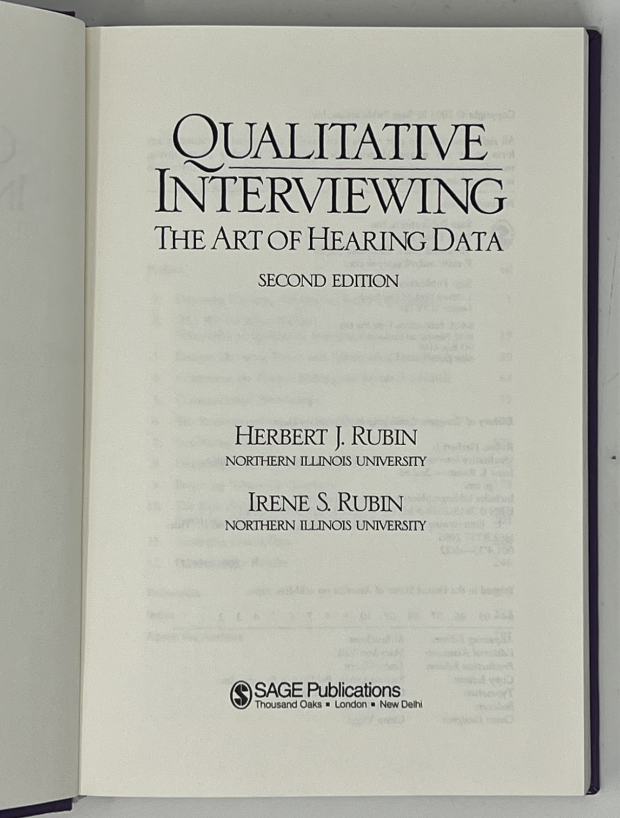 Qualitative Interviewing: 2nd Edition by Herbert & Irene Rubin – 2005 HC SAGE
