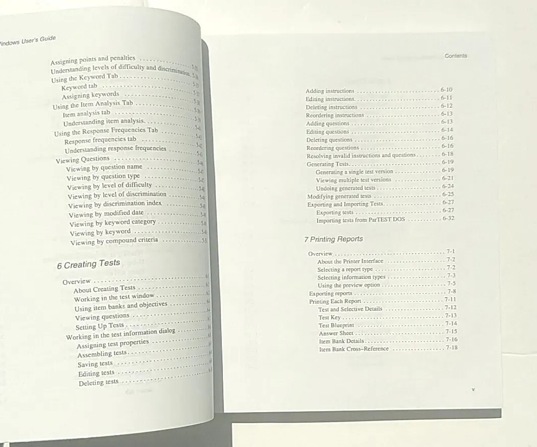Users Guide ParTEST For Windows Item Banking & Test Generation Paperback Book