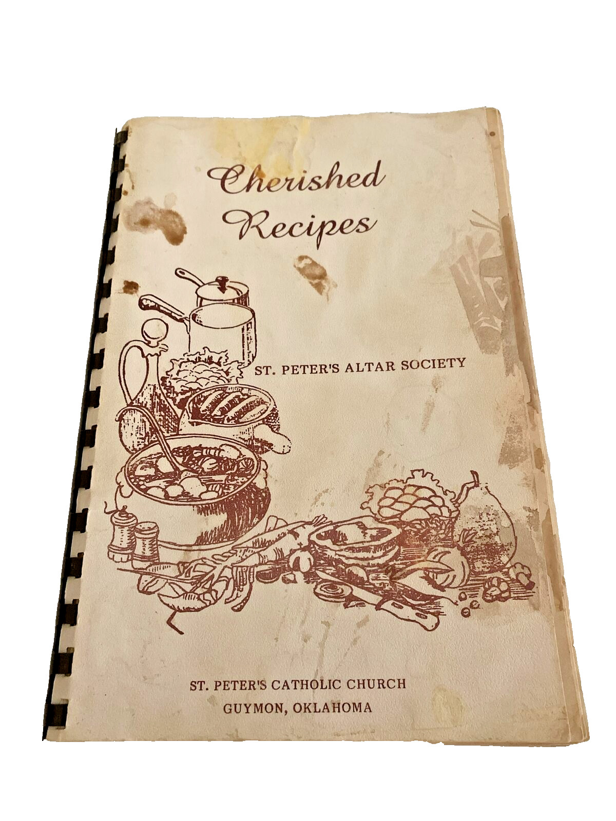 Vintage Church Cookbook Guymon Oklahoma Cherished Recipes Pie Crust Desserts ++