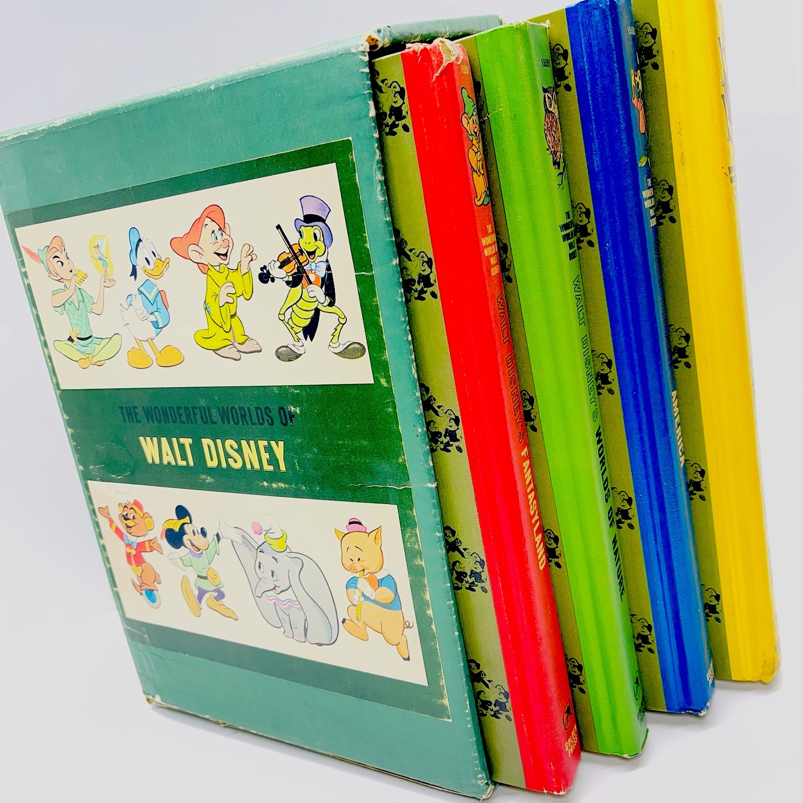 The Wonderful Worlds of Walt Disney 4 Book Boxed Set Golden Press Vintage 1965