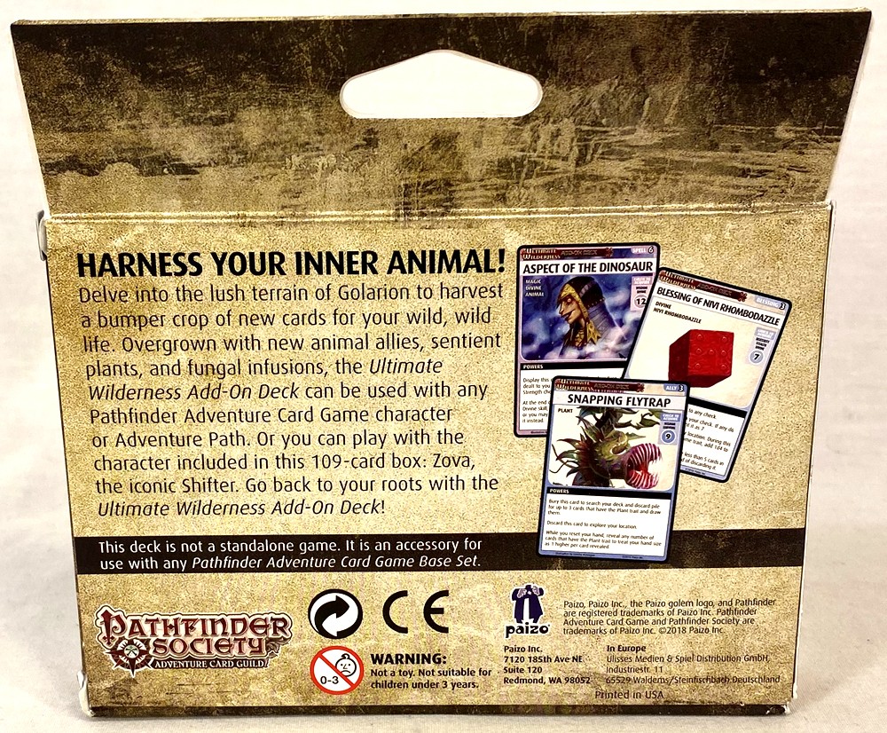 Paizo PATHFINDER Adventure Card Game ULTIMATE WILDERNESS Add-On Deck PZO6832