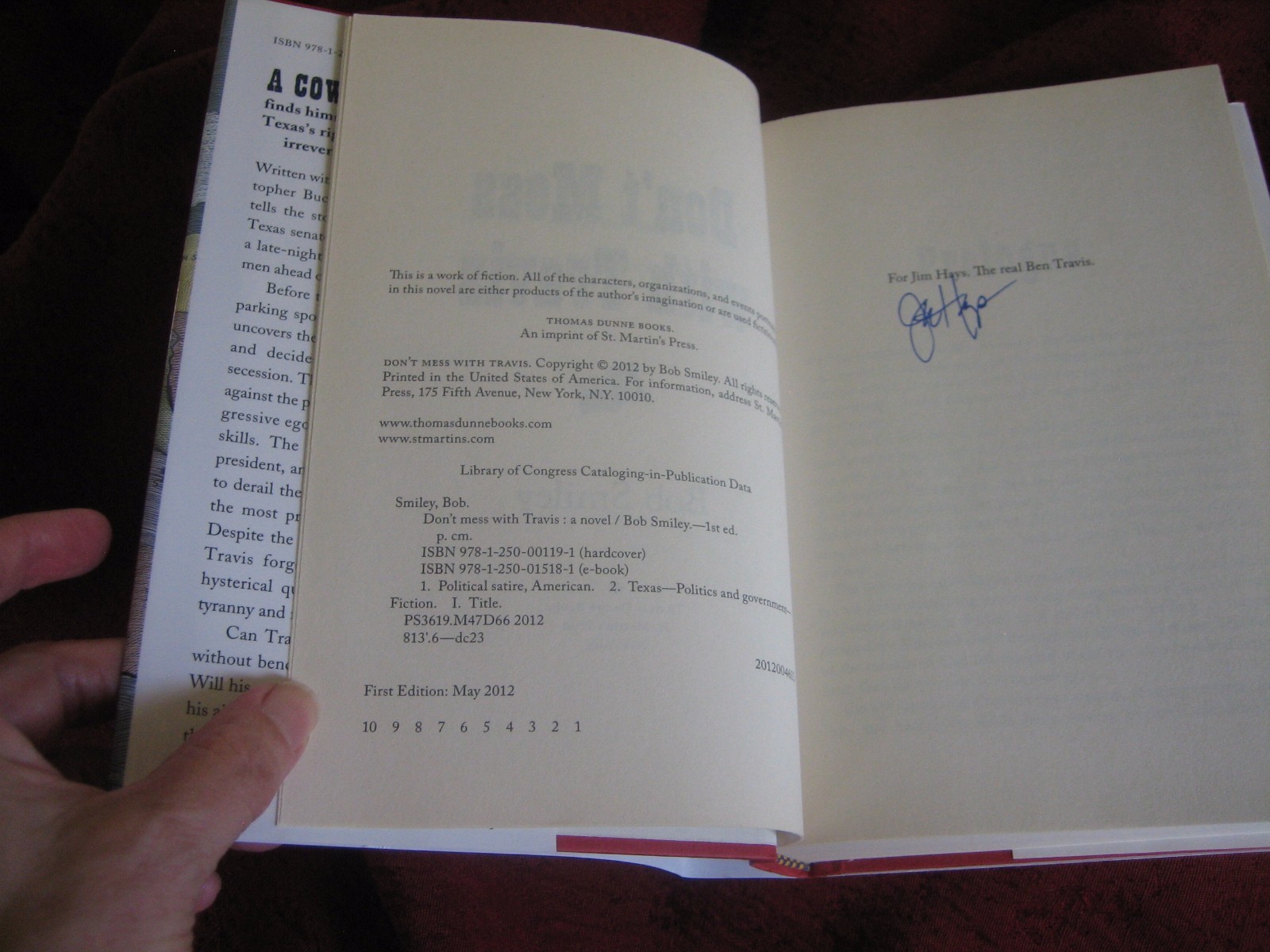 Don’t Mess with Travis by Bob Smiley (2012, Hardcover) SIGNED