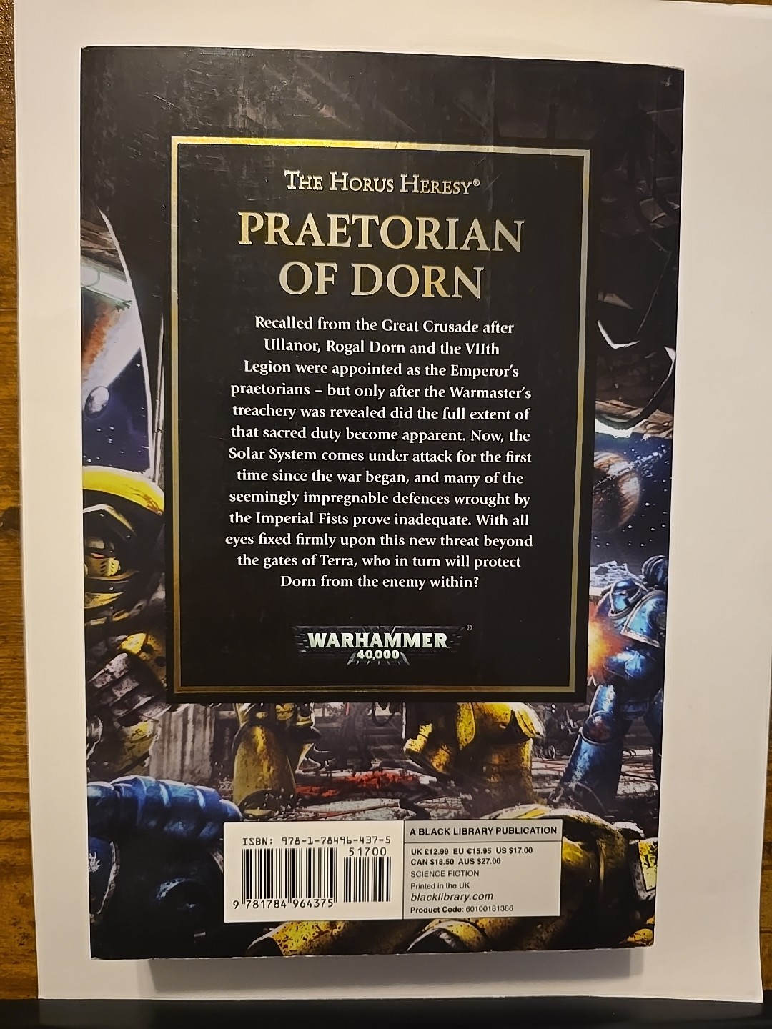 Praetorian of Dorn by John French (2017, Trade Paperback) Horus Heresy book 39